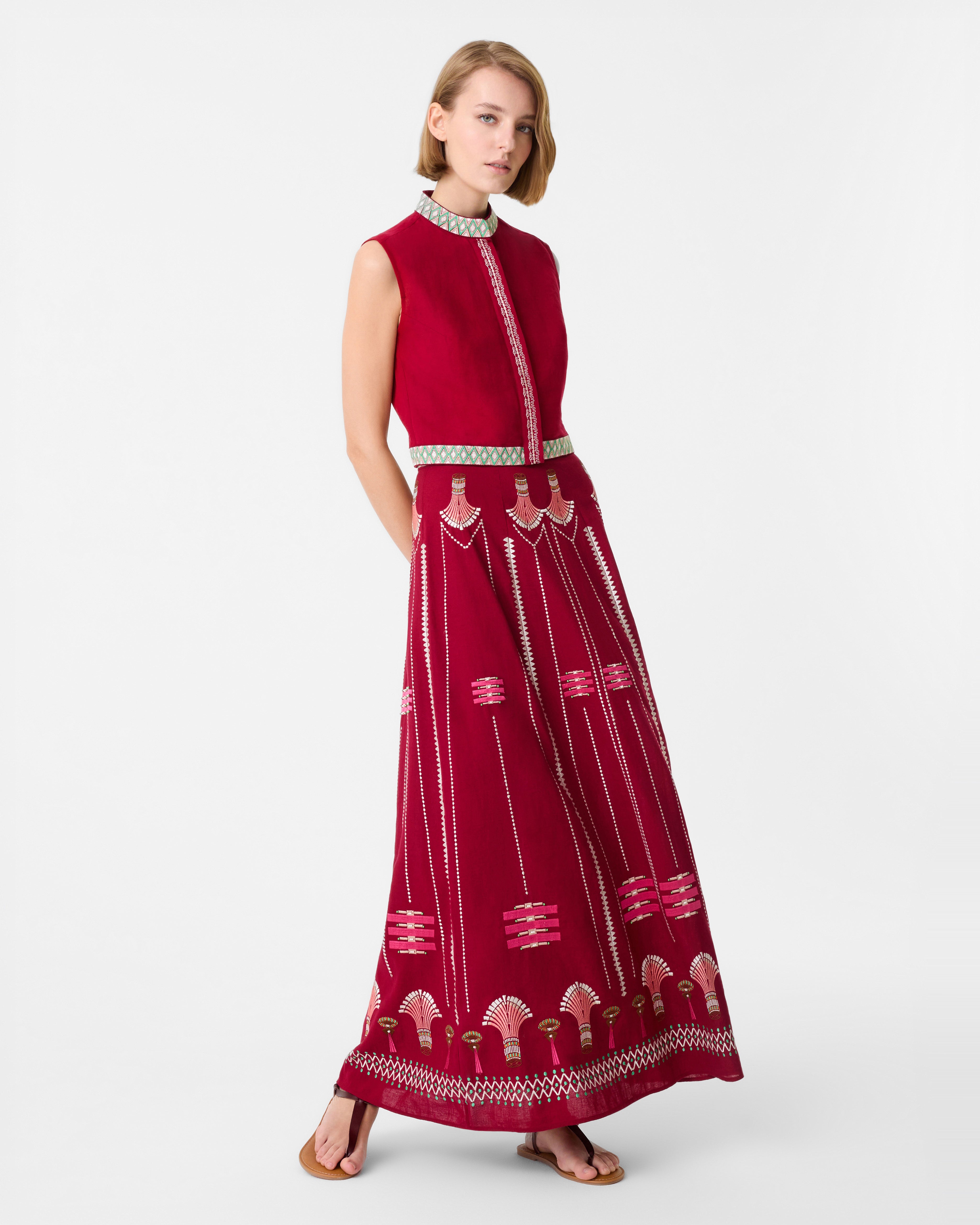 Camille Skirt with Ballerina Embroidery