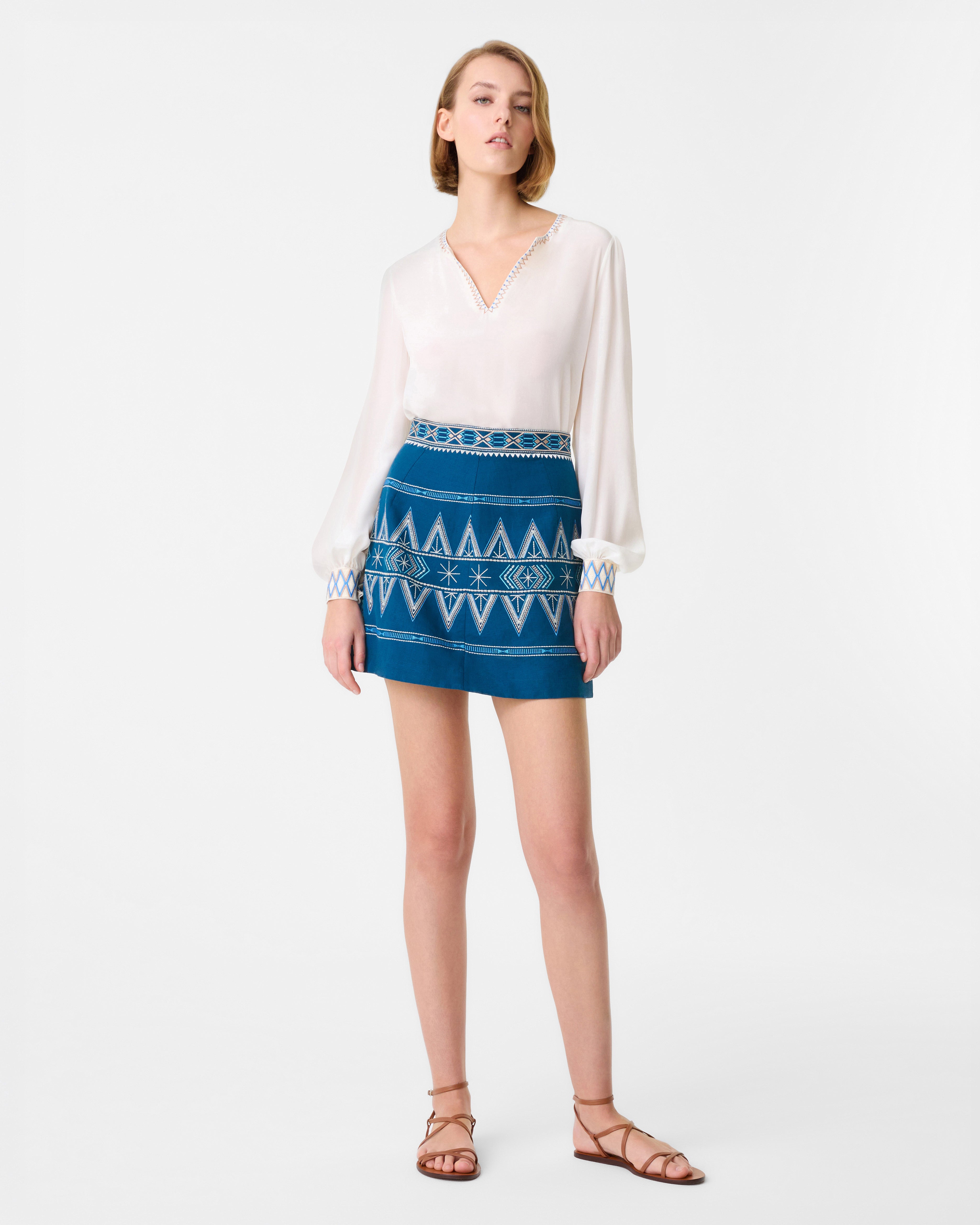 Giuliana Skirt with Ballerina Embroidery
