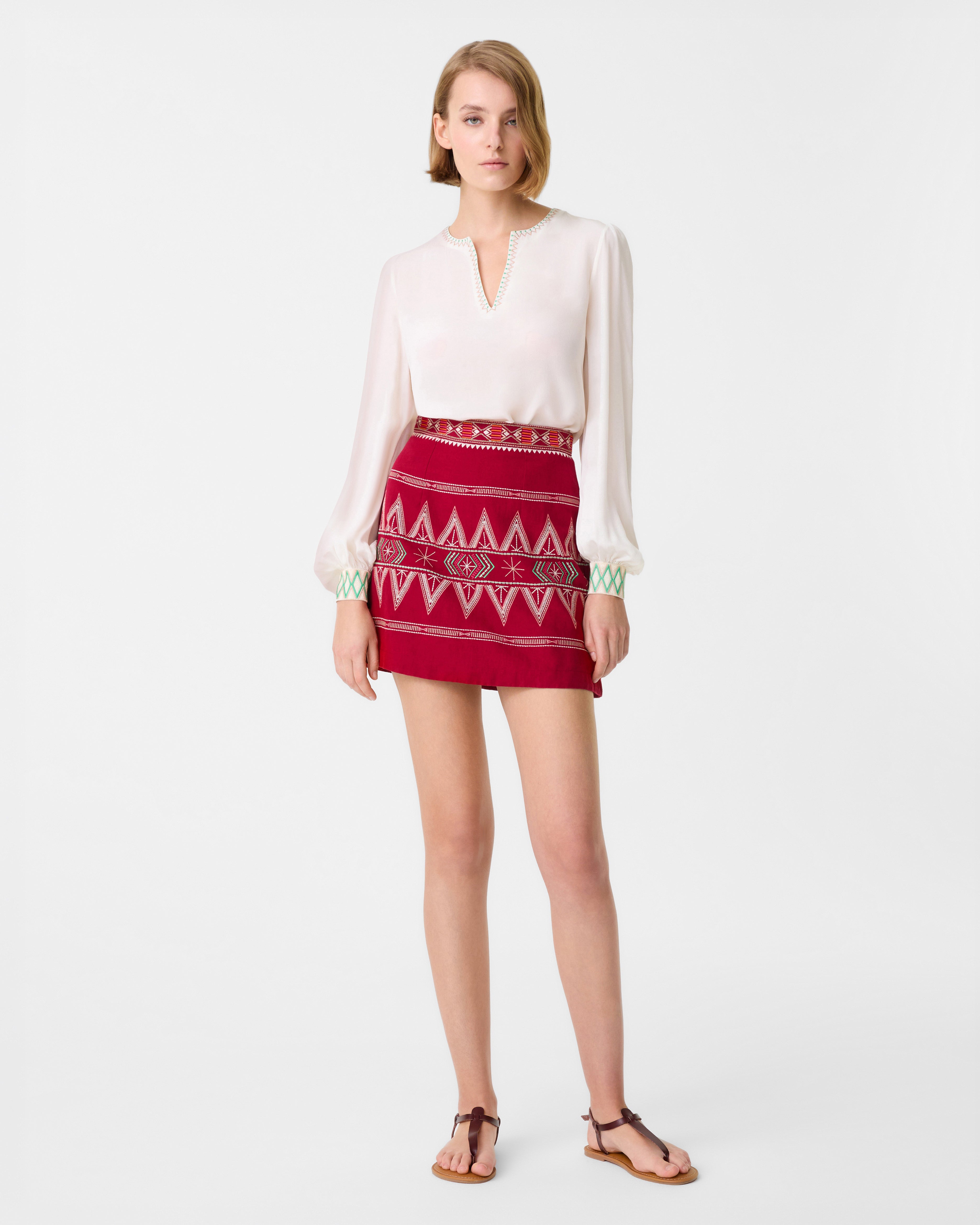 Giuliana Skirt with Ballerina Embroidery