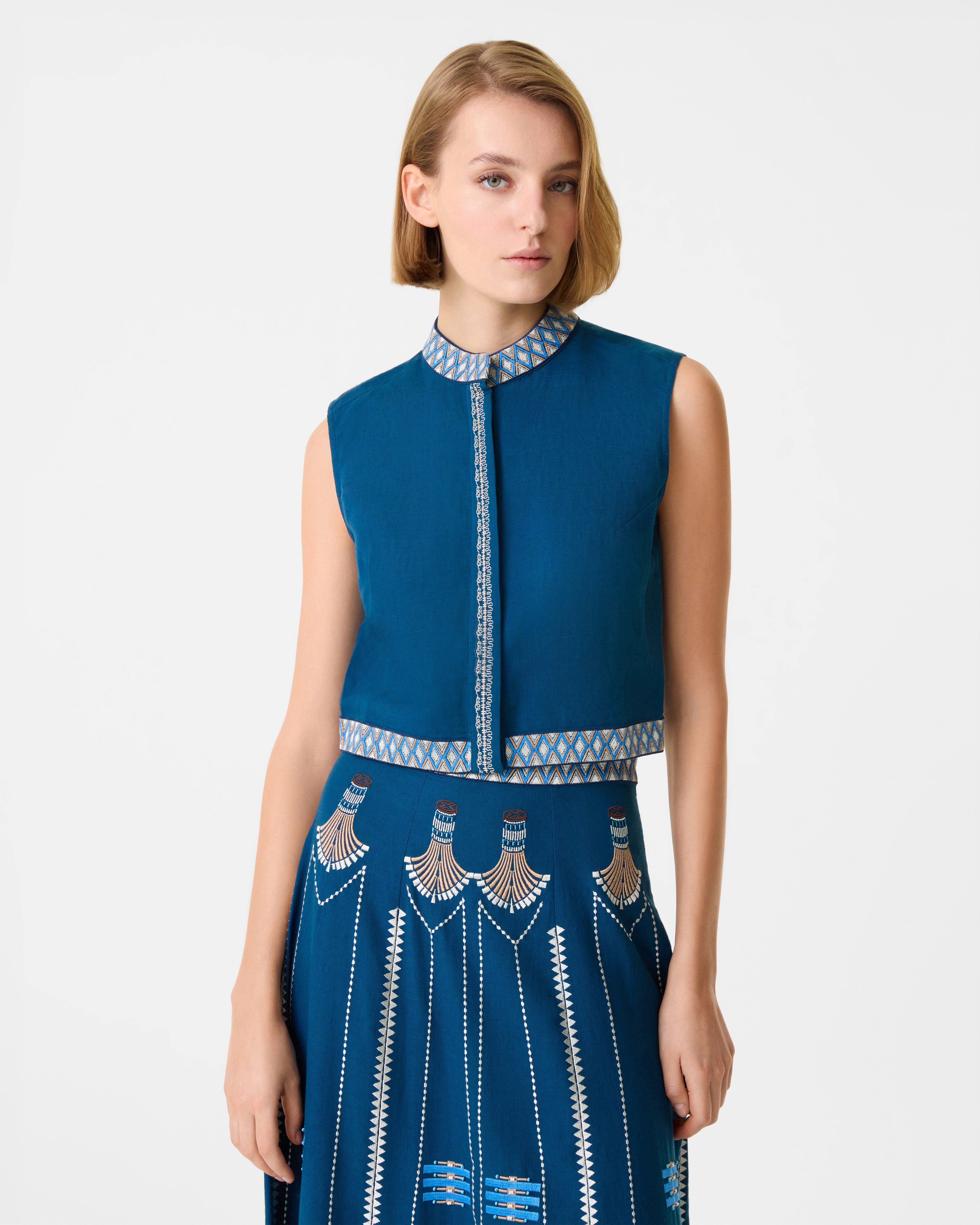 Andorra Top with Ballerina Embroidery