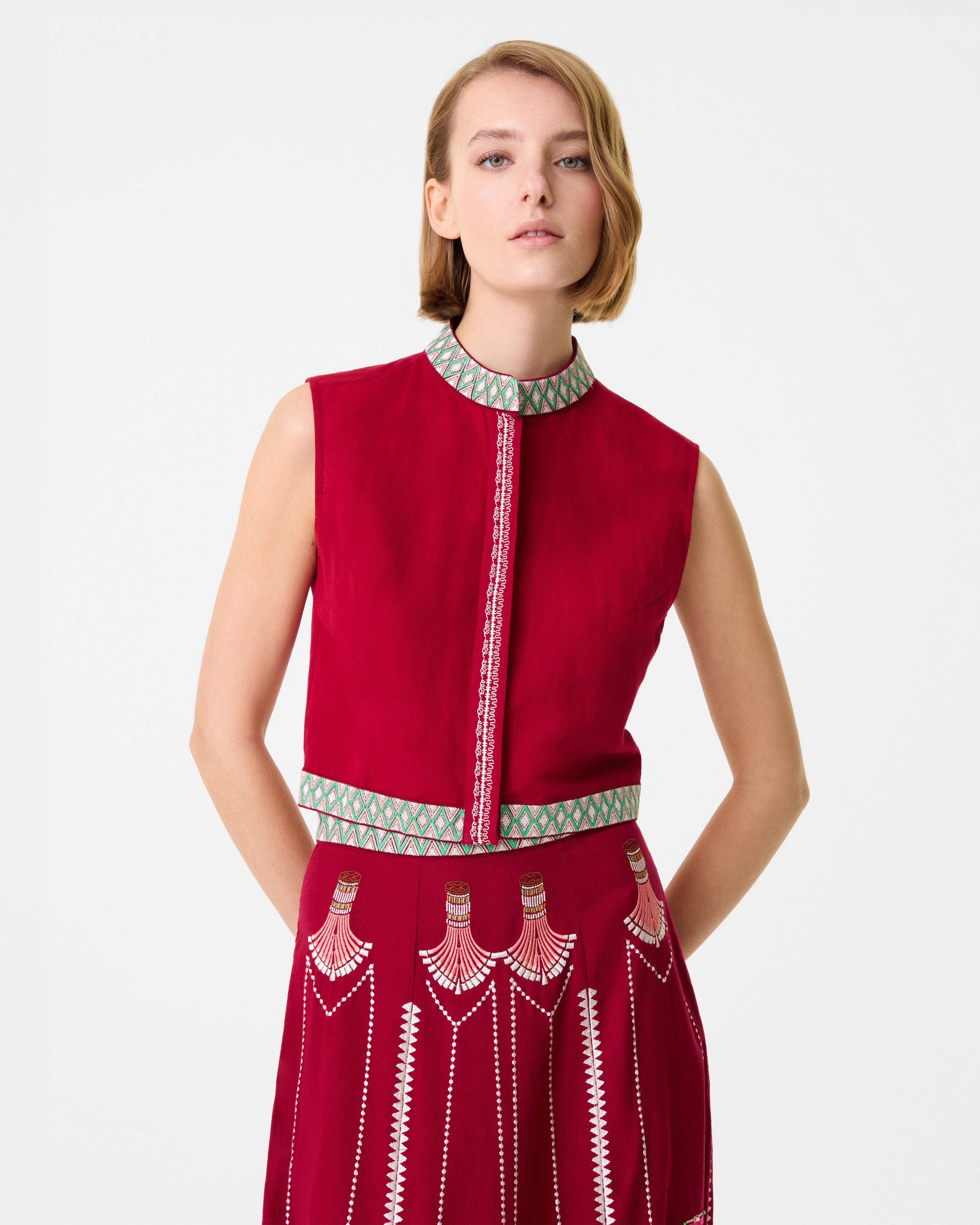 Andorra Top with Ballerina Embroidery