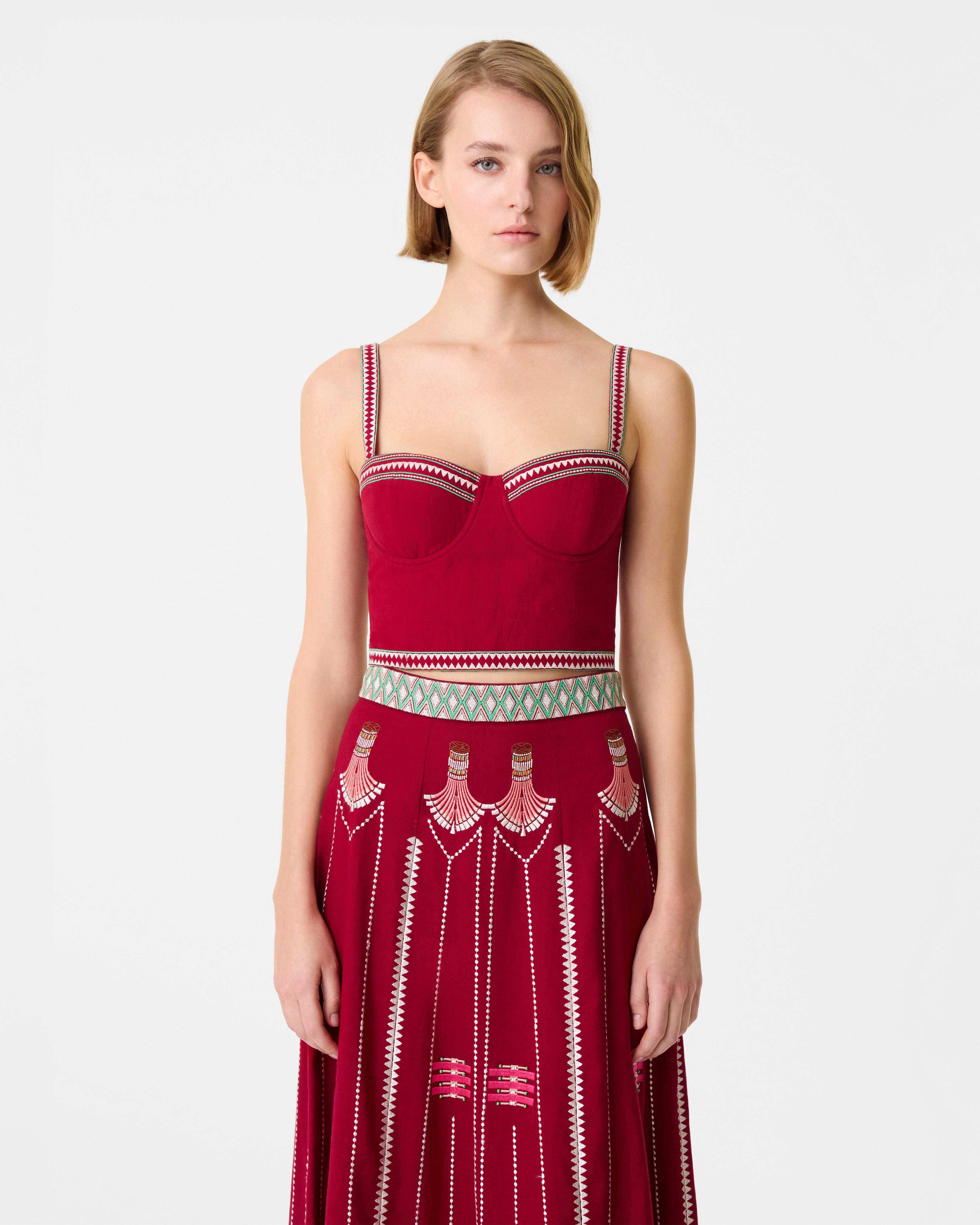 Elettra Top with Ballerina Embroidery