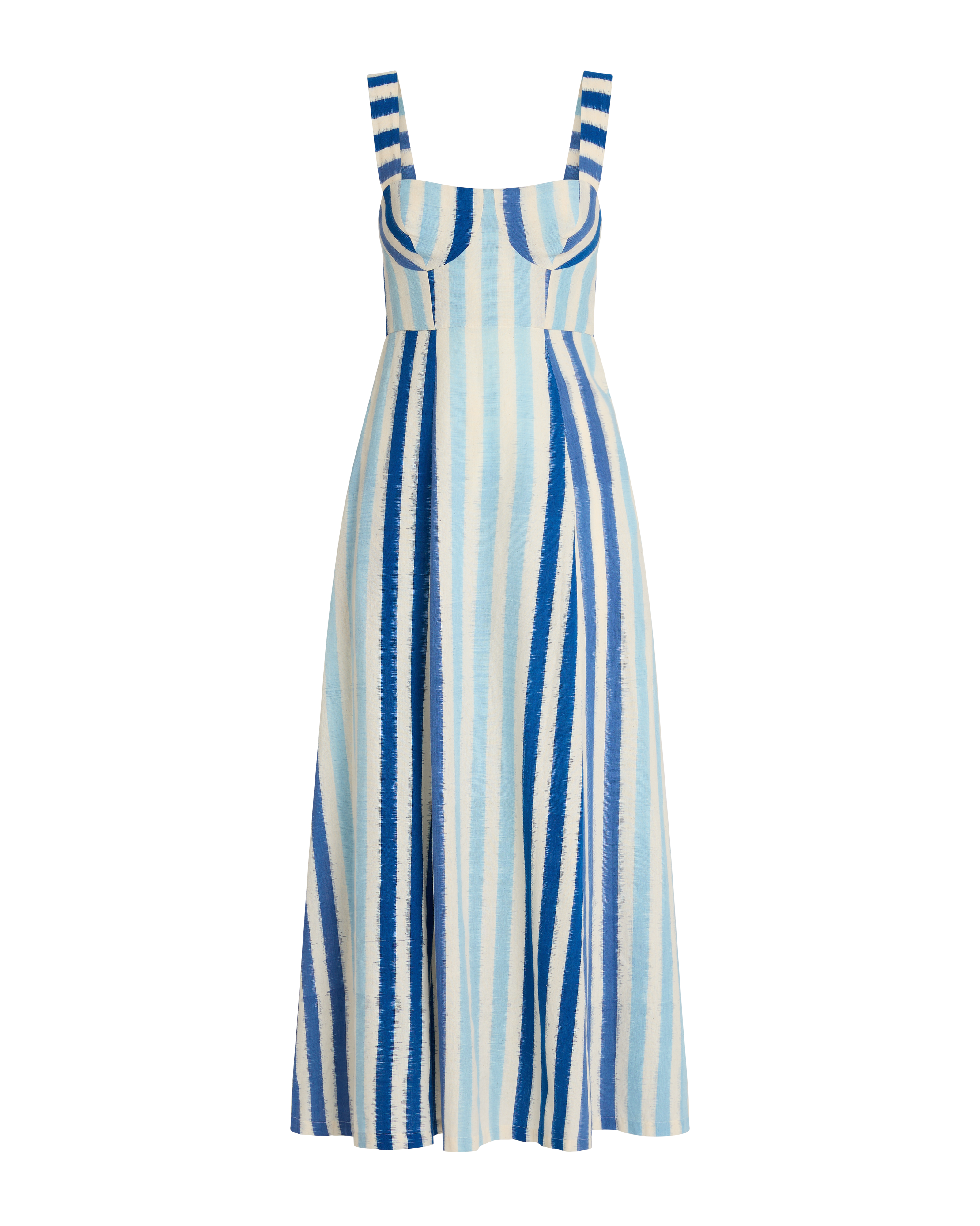 Azzurra Dress in Ikat Stripes