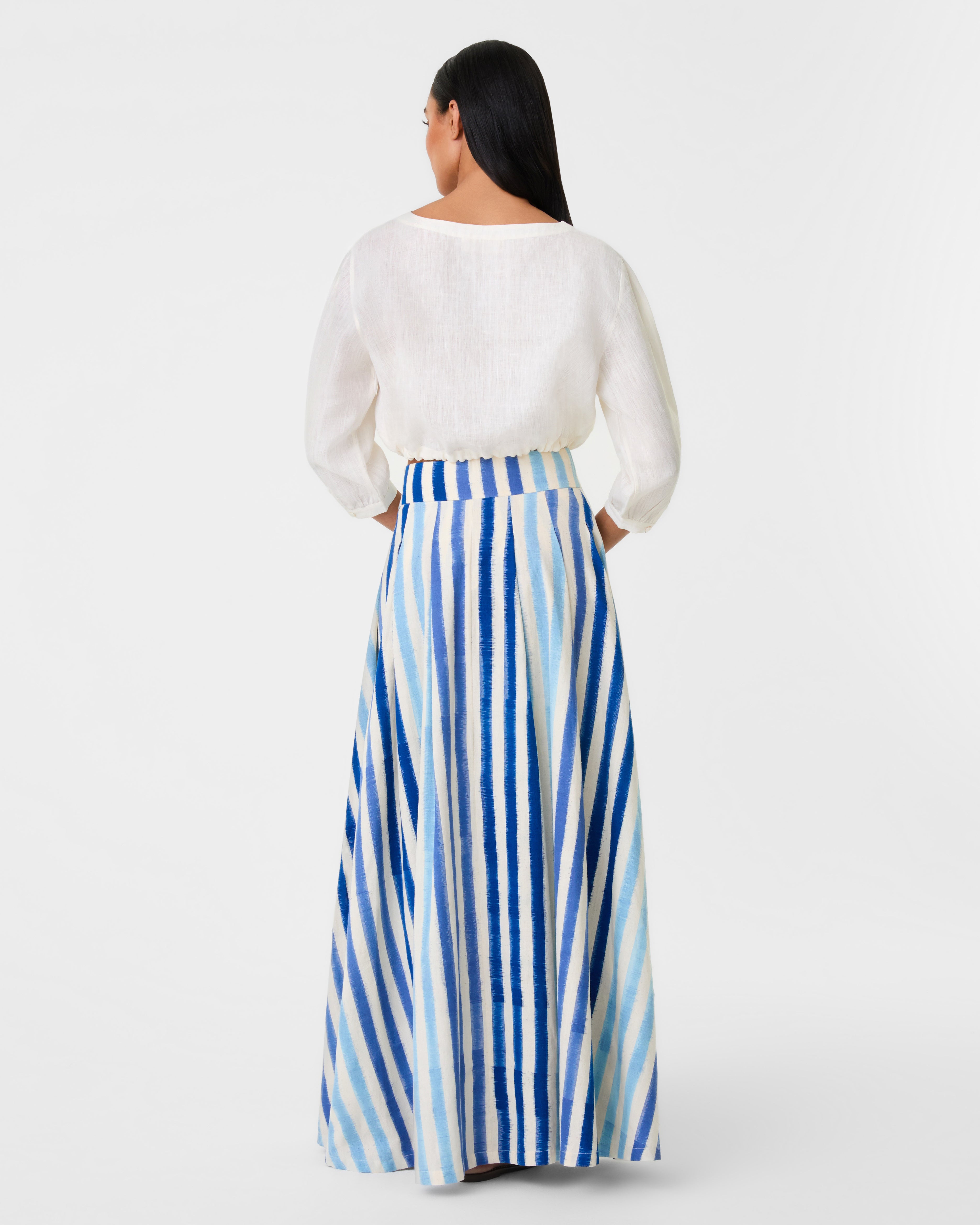 Flaminia Skirt in Ikat Stripes