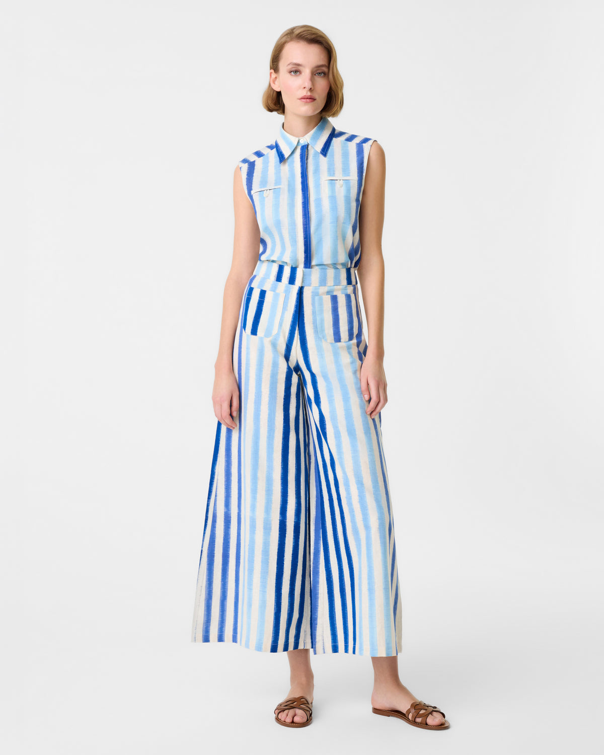 Adele Trousers in Ikat Stripes