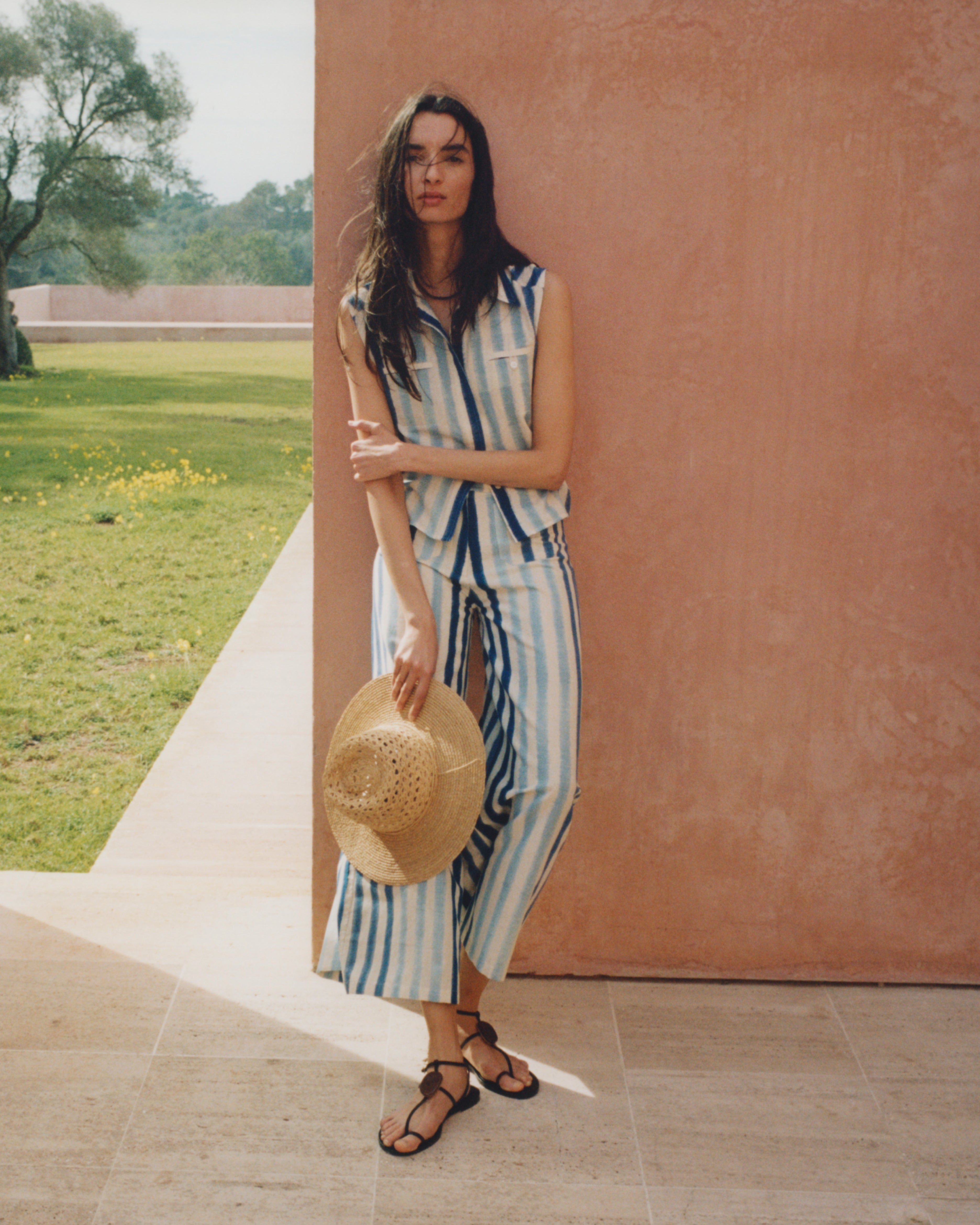 Adele Trousers in Ikat Stripes