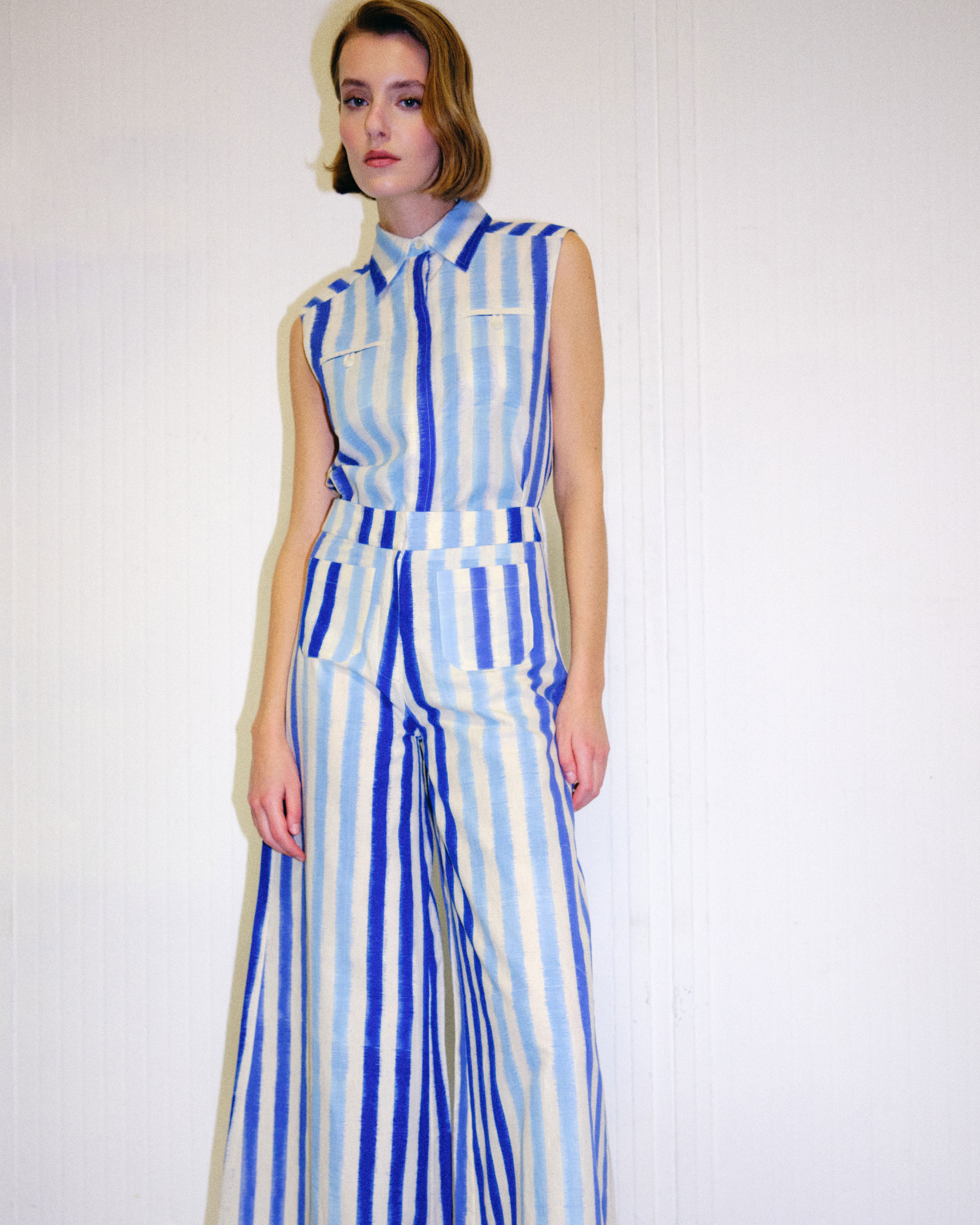 Adele Trousers in Ikat Stripes