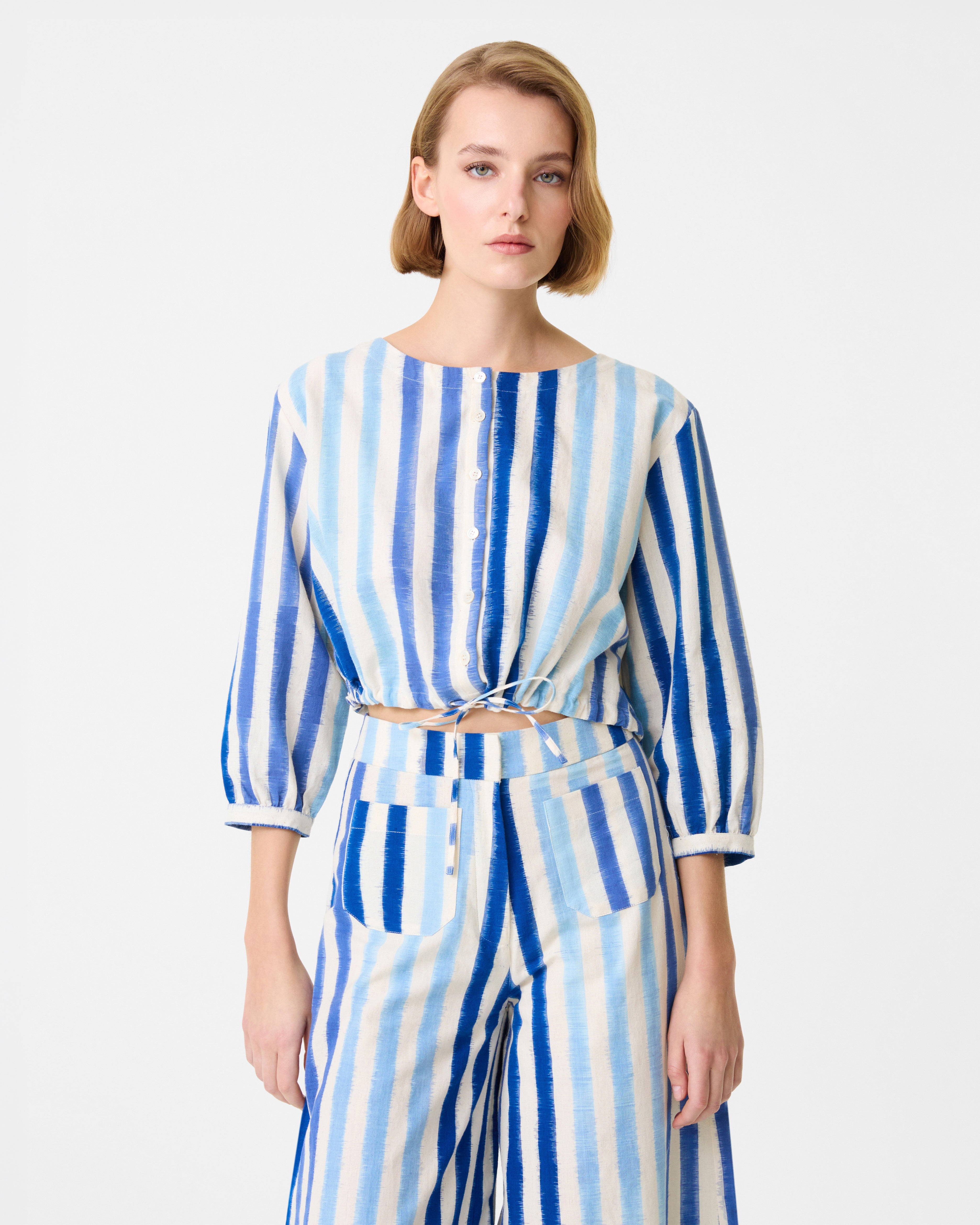 New Jinny Top in Ikat Stripes