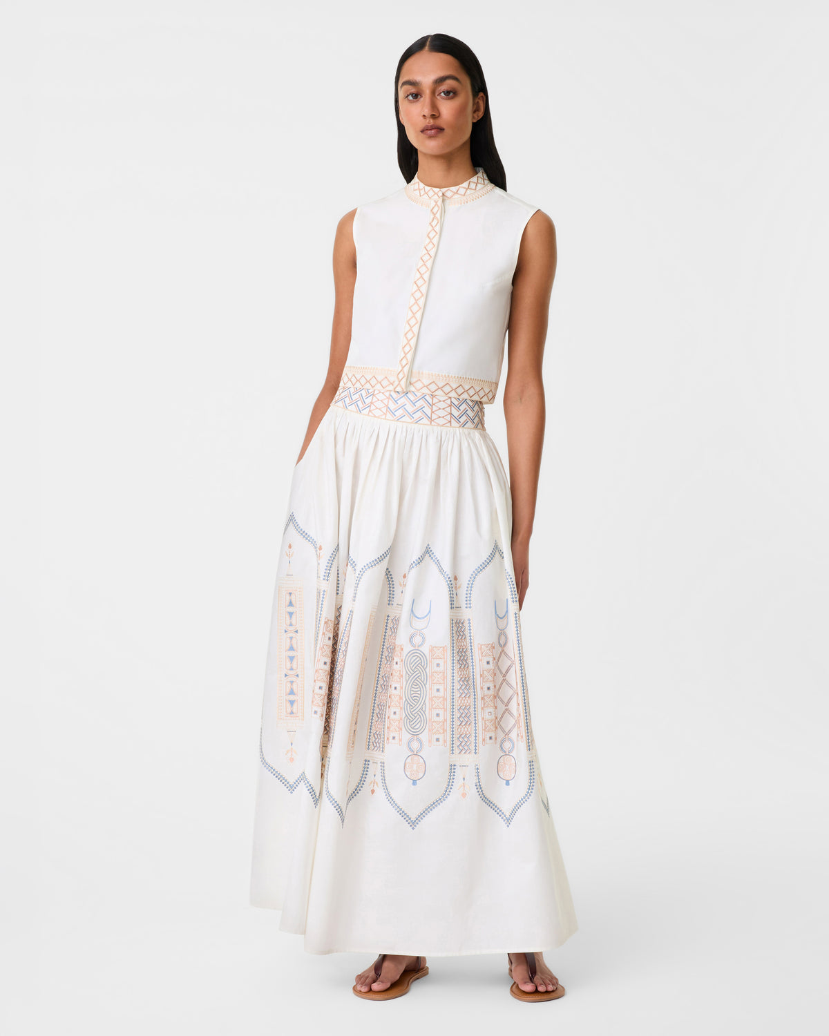 Ombretta Skirt with Lace Embroidery