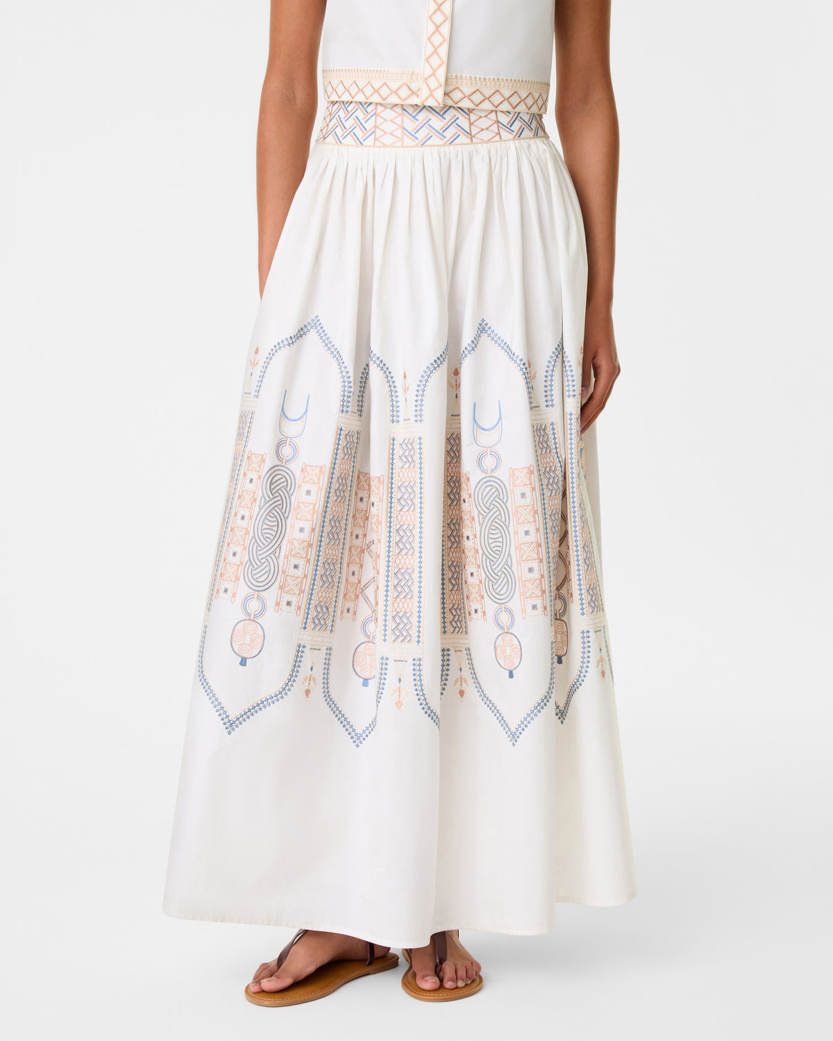 Ombretta Skirt with Lace Embroidery
