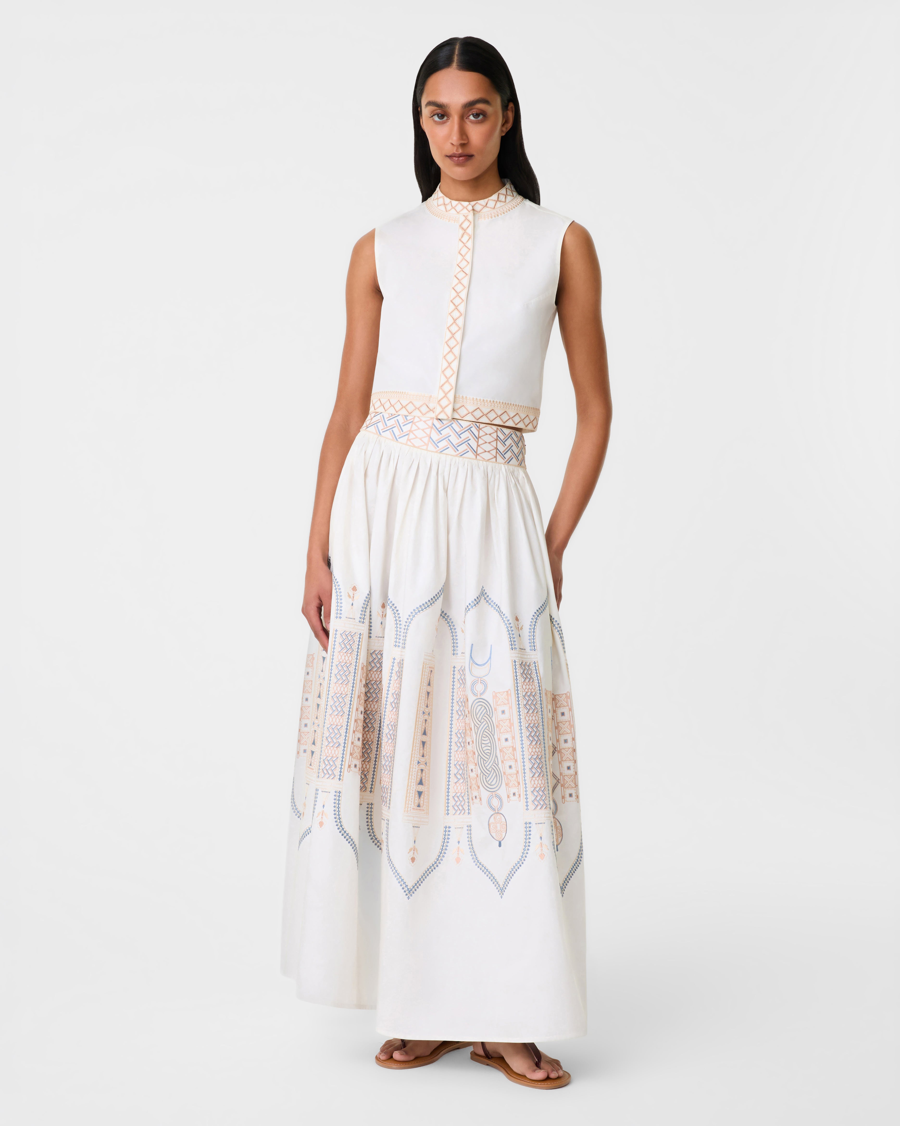 Andorra Top with Lace Embroidery