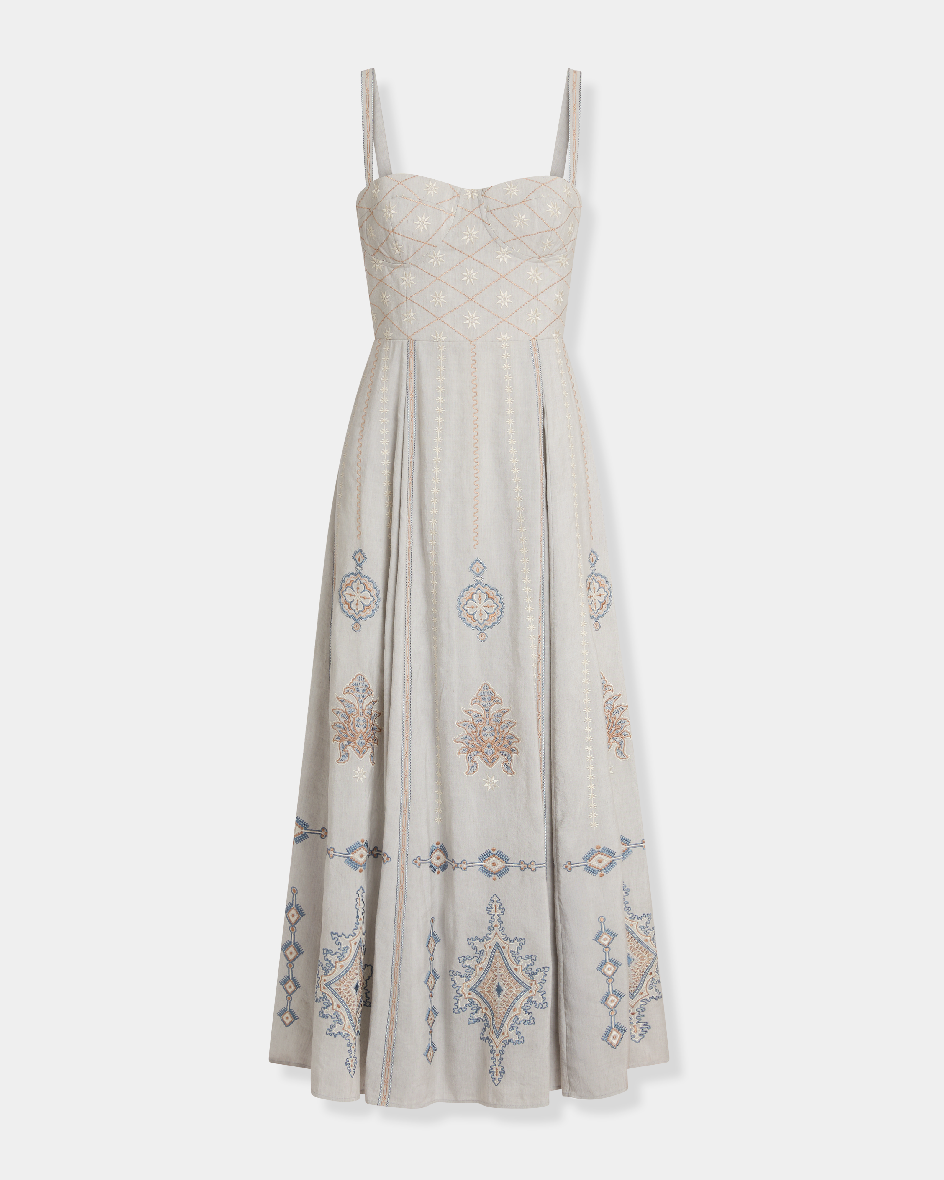 Elida Dress with Meridiana Embroidery