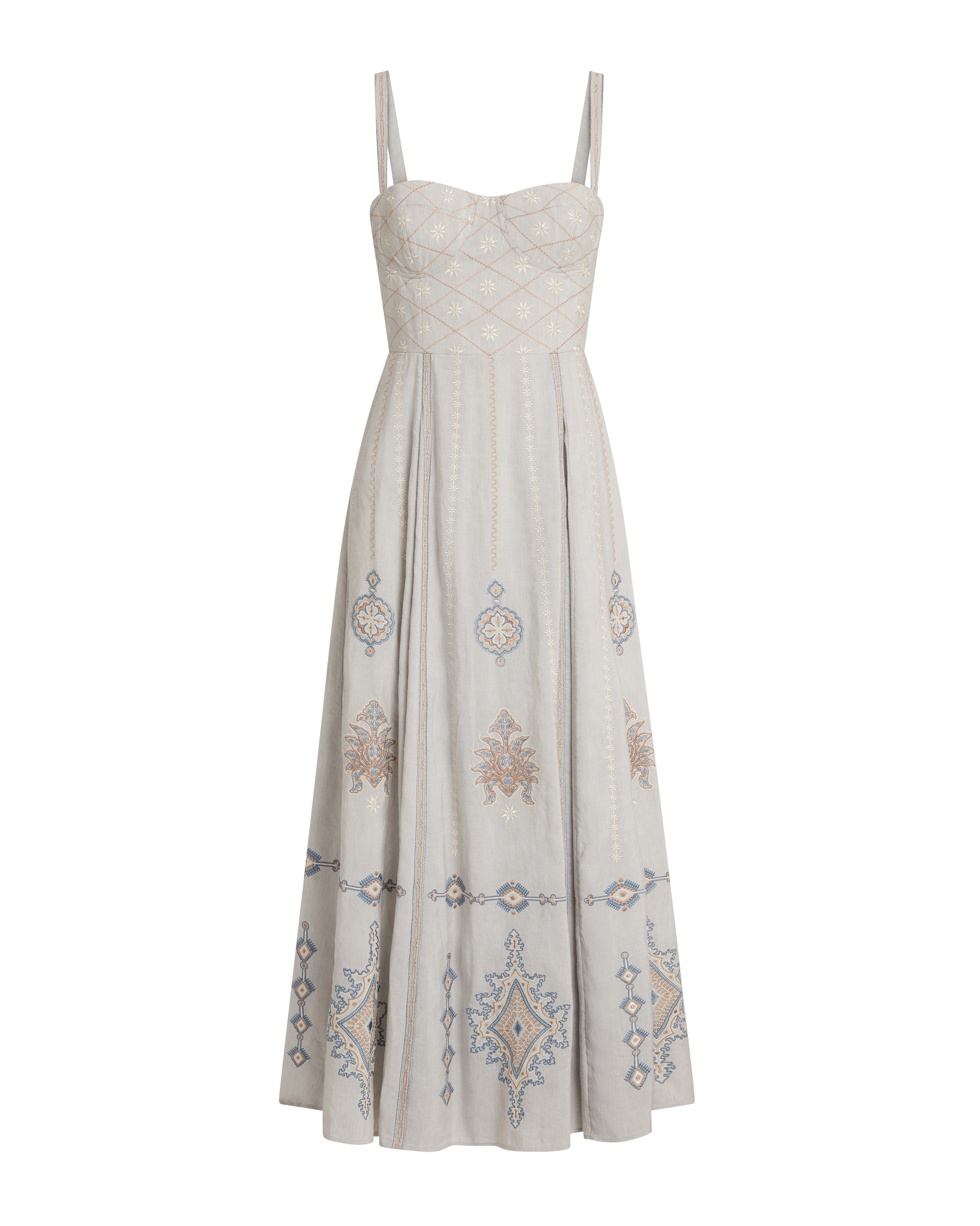Elida Dress with Meridiana Embroidery