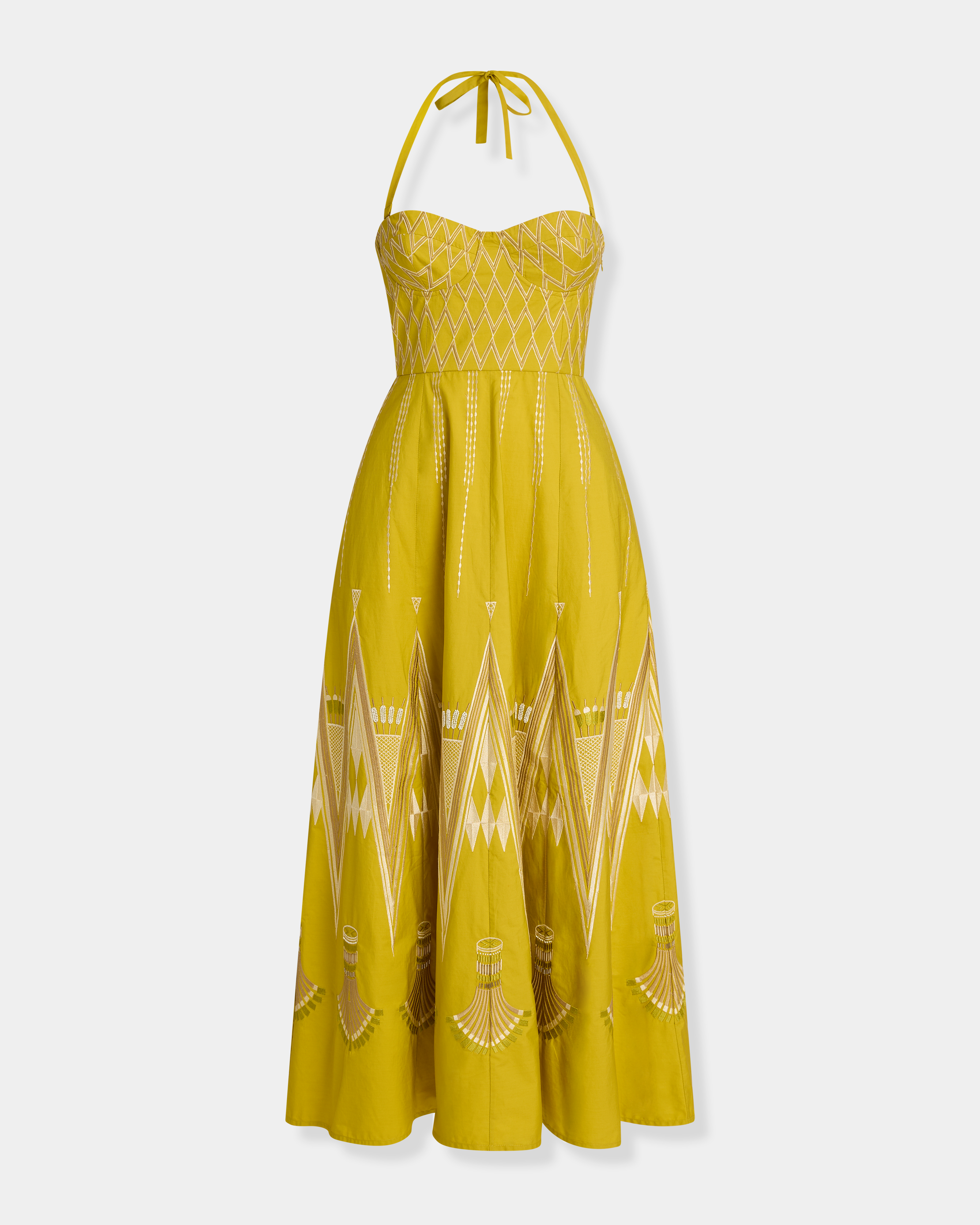 Lotty Dress with Papyrus Embroidery