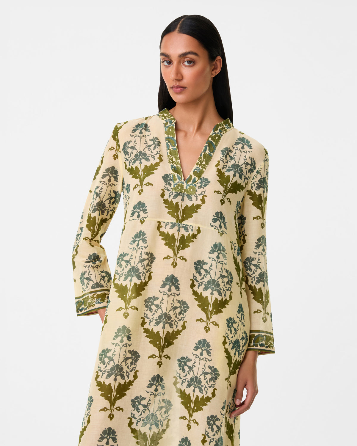 Giada Caftan in Three Flowers Print