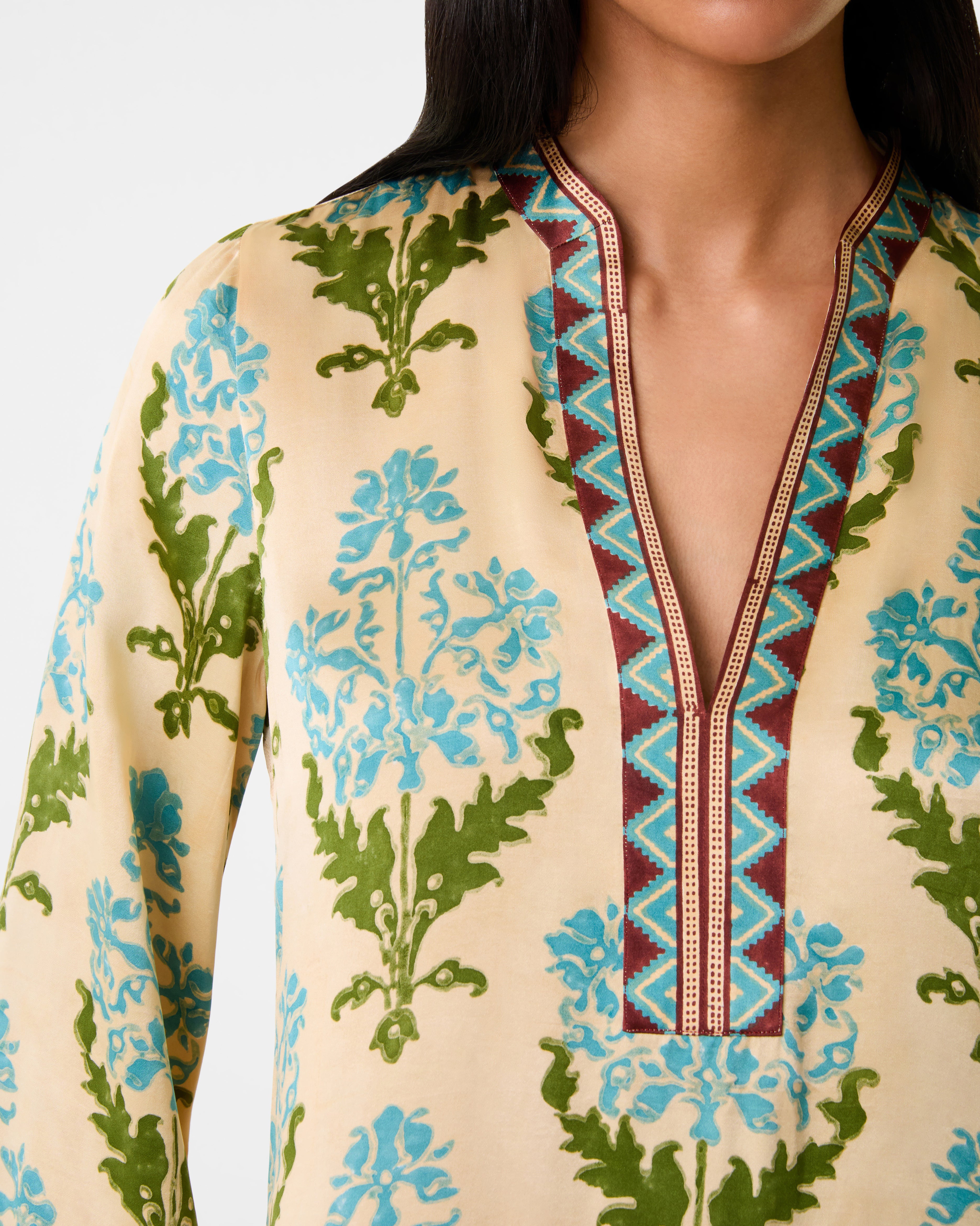 Jenna Caftan in Three Flowers Print