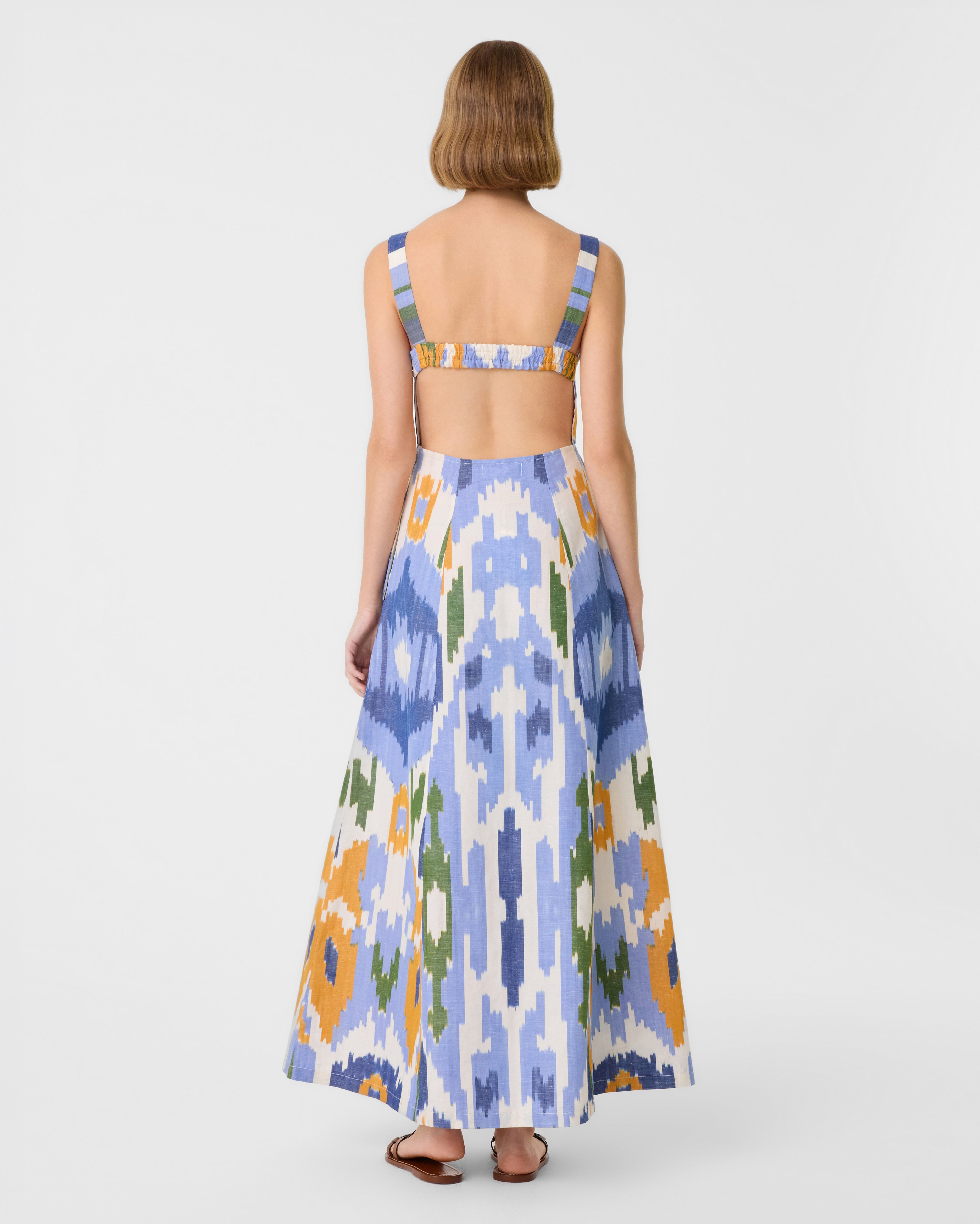 Azzurra Dress in Watercolor Ikat