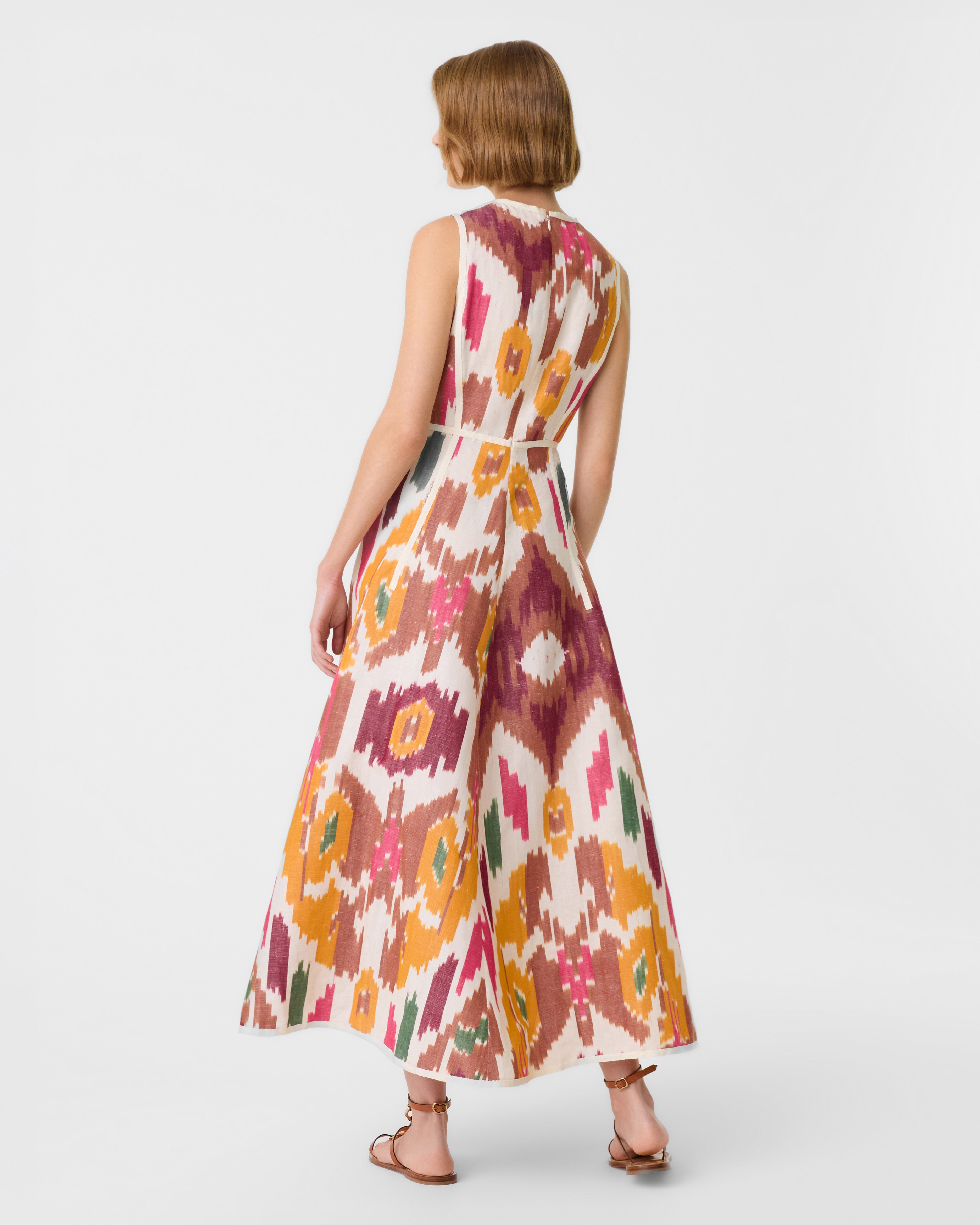 Clodette Dress in Watercolor Ikat