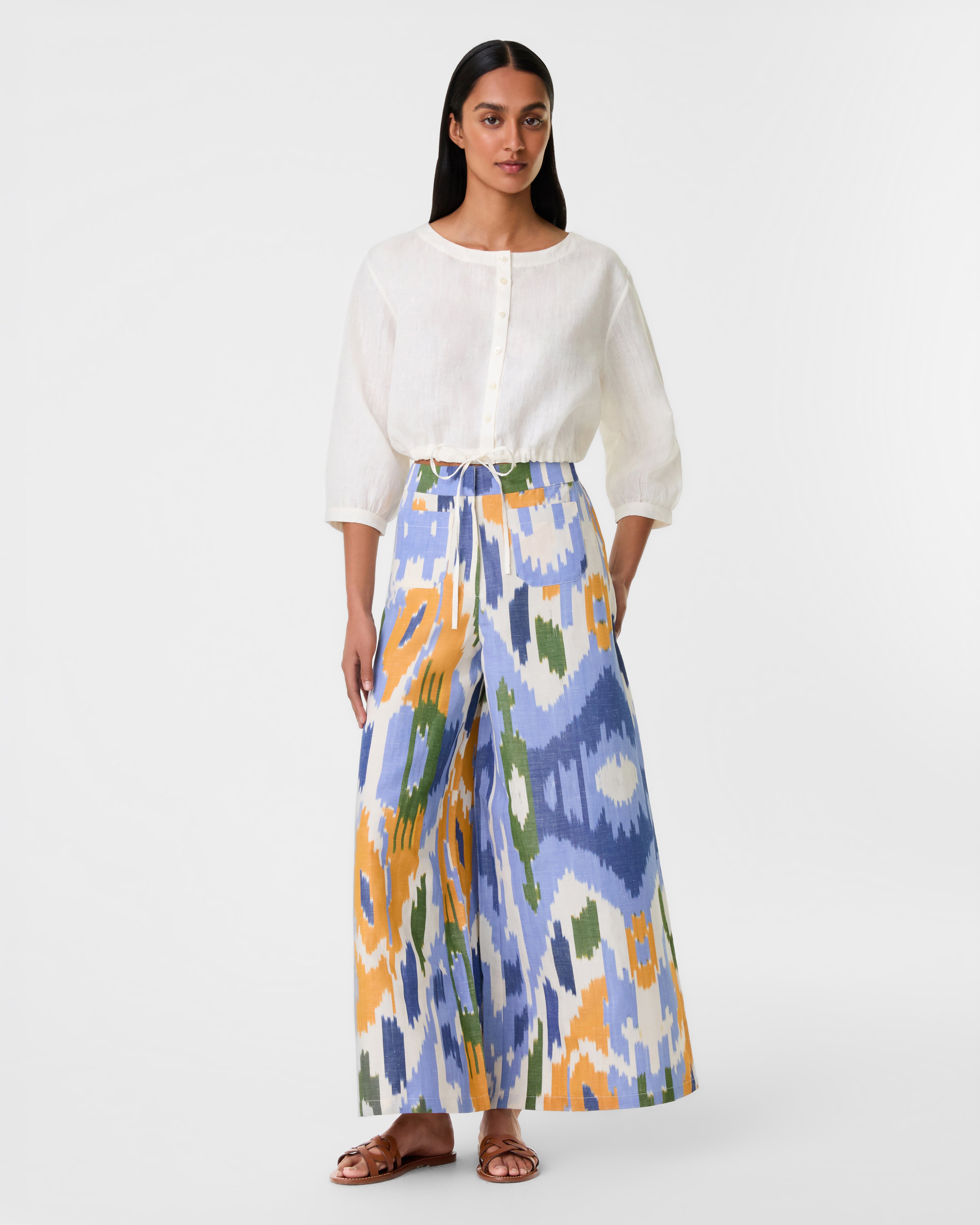Adele Trousers in Watercolor Ikat