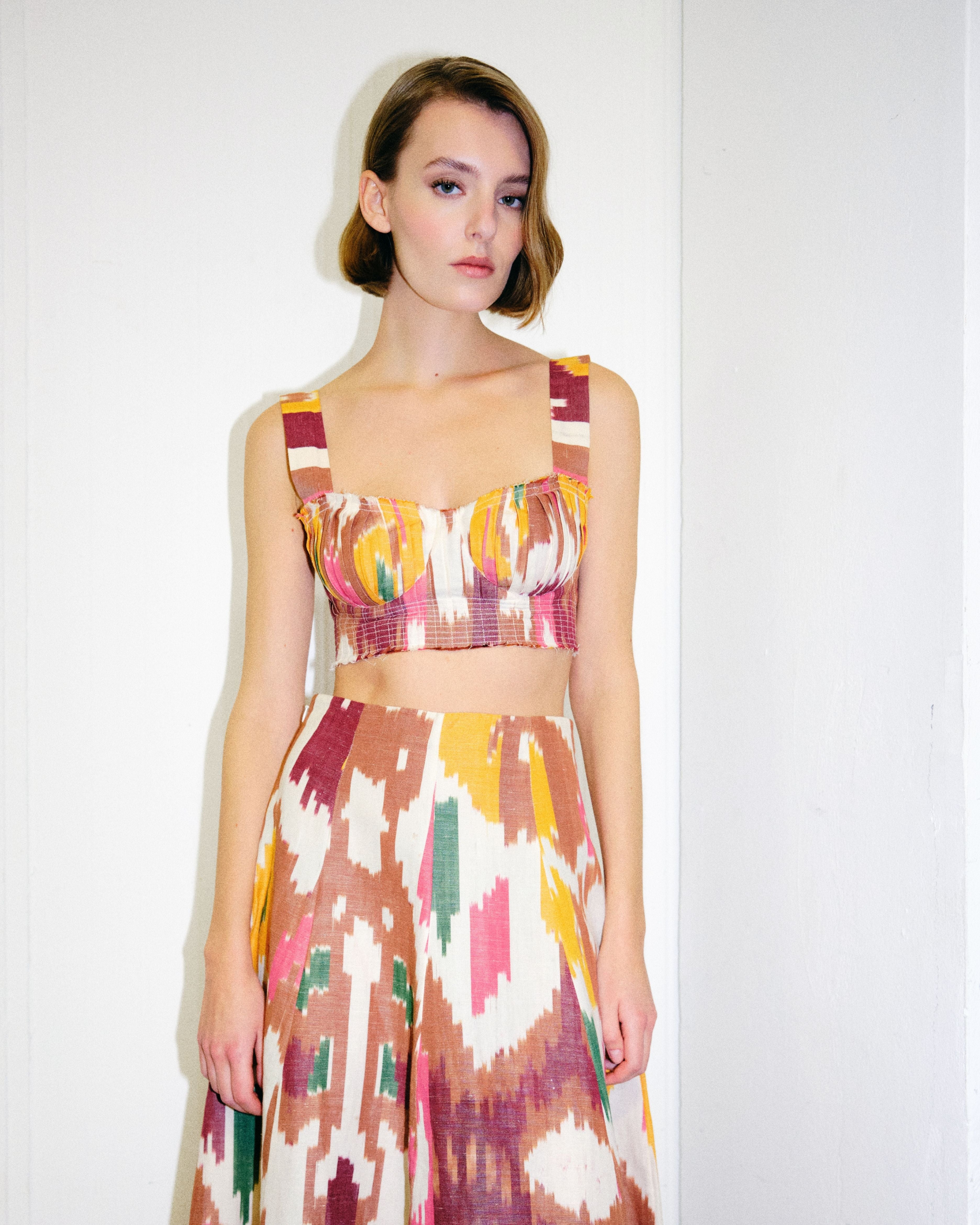 Dalia Top in Watercolor Ikat