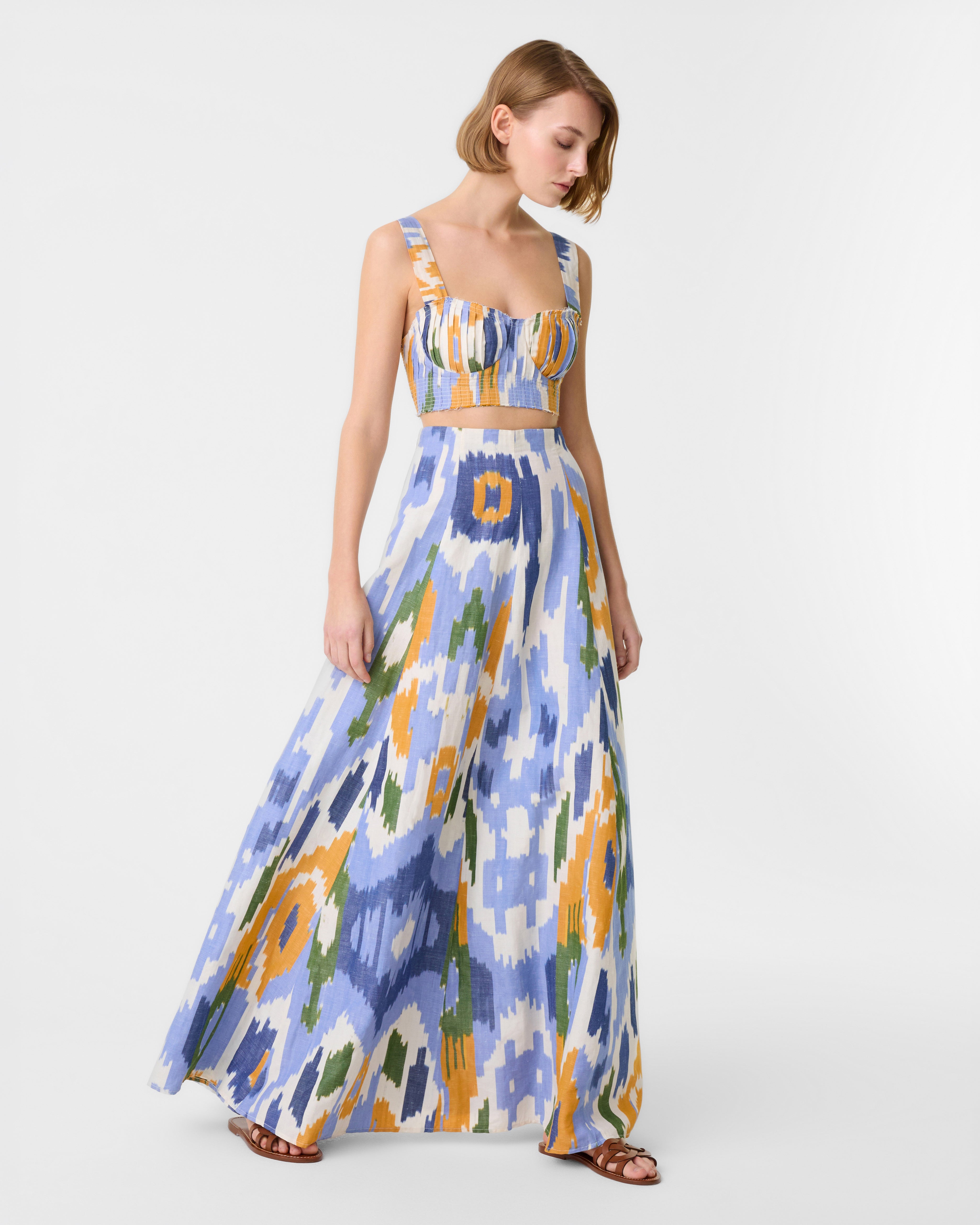 Dalia Top in Watercolor Ikat