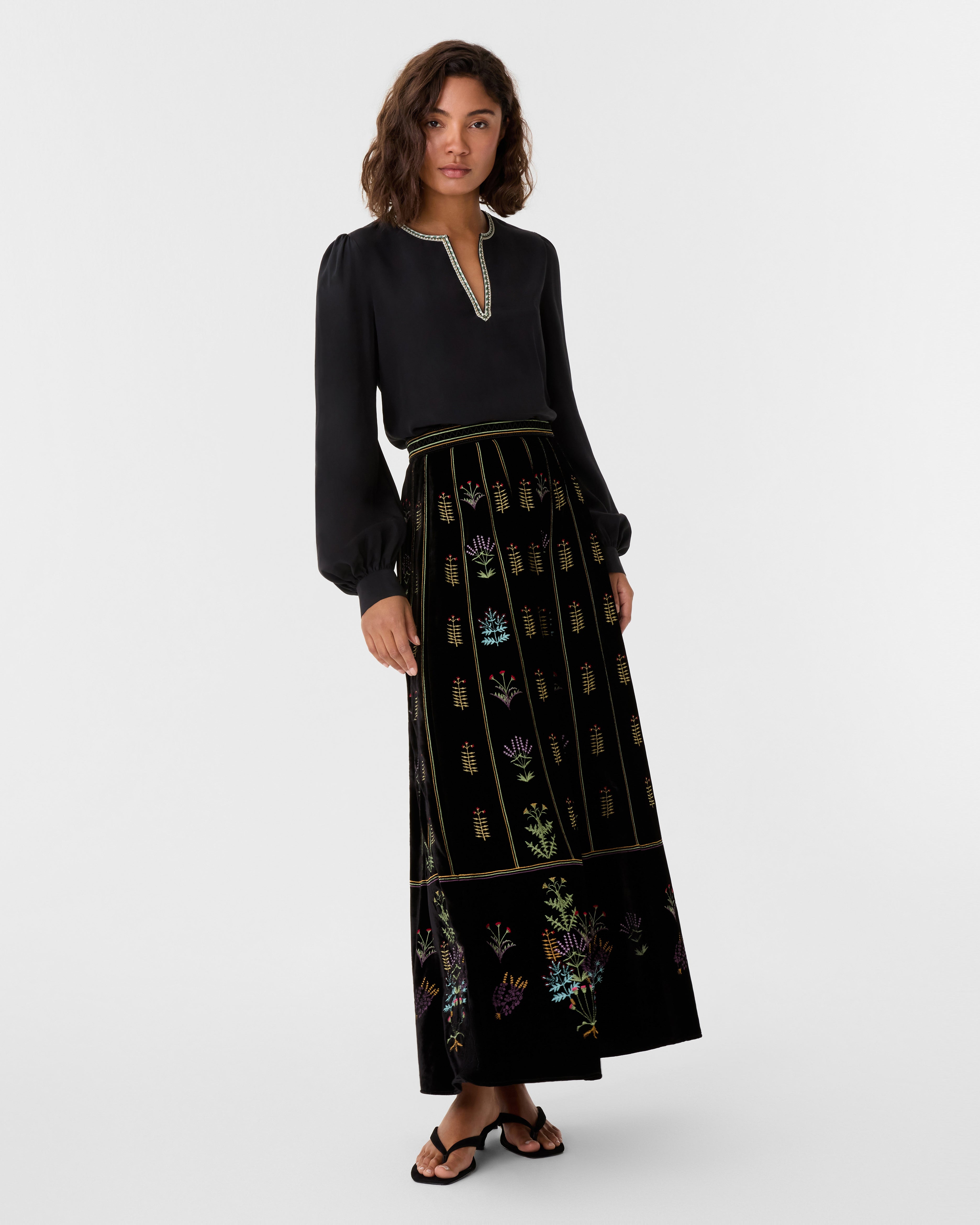 Camille Skirt with Agra Embroidery