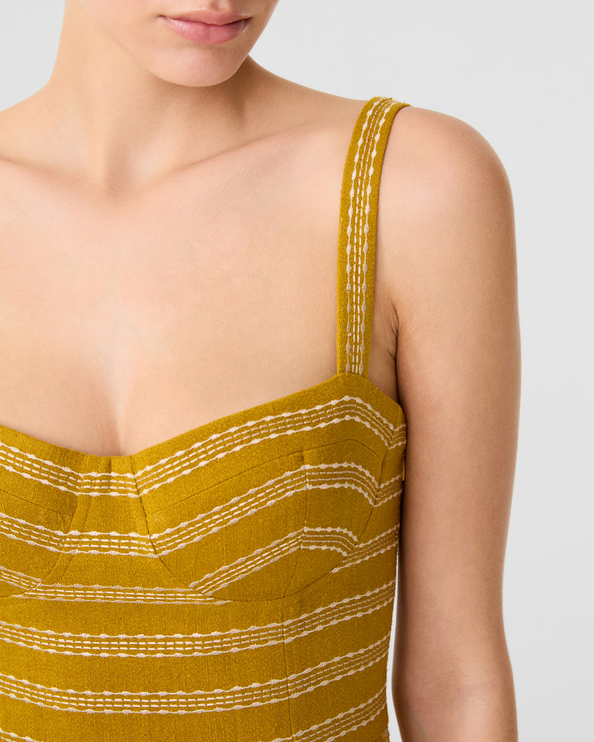Elida Dress with Backgammon Embroidery