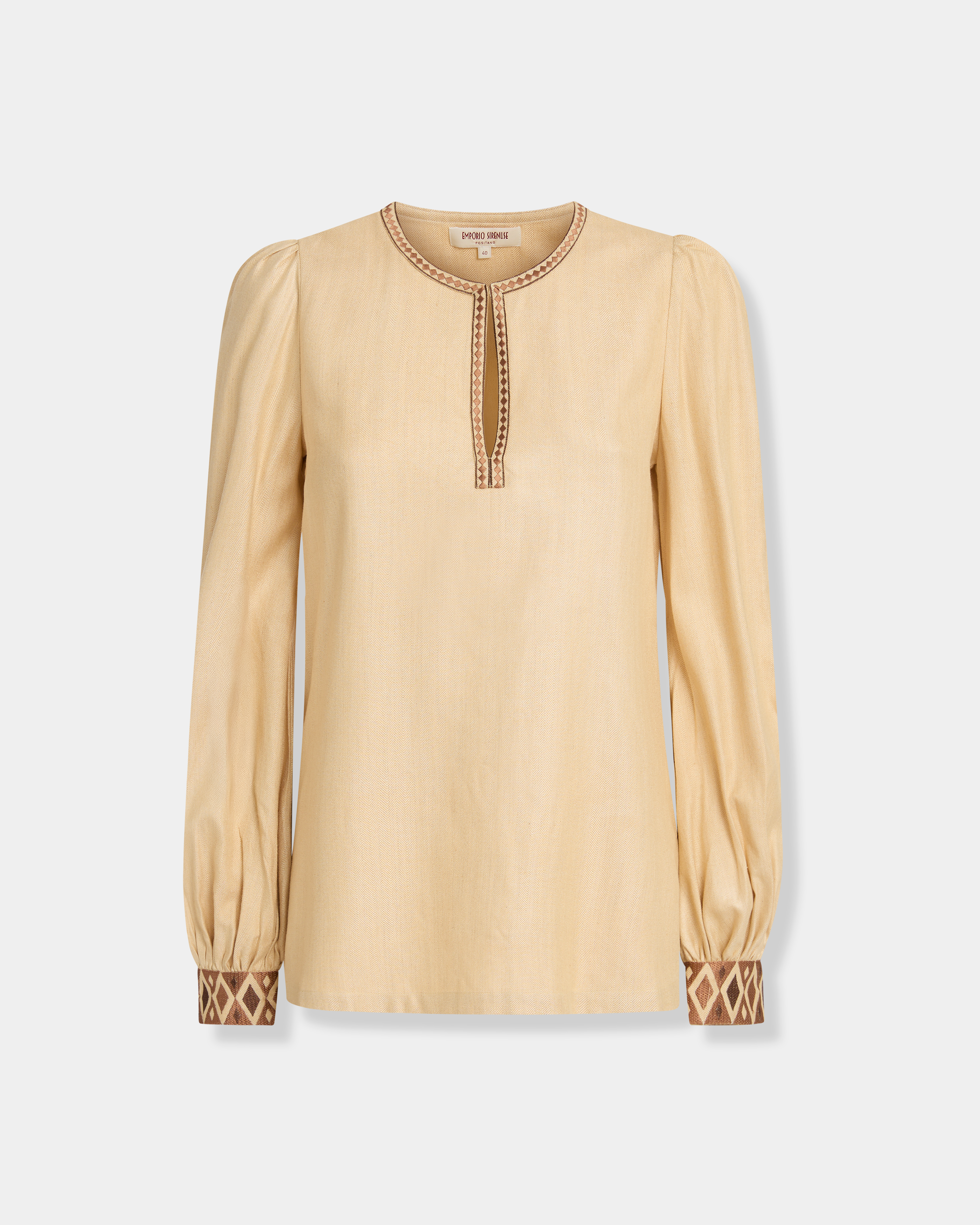 Vera Blouse with Backgammon Embroidery