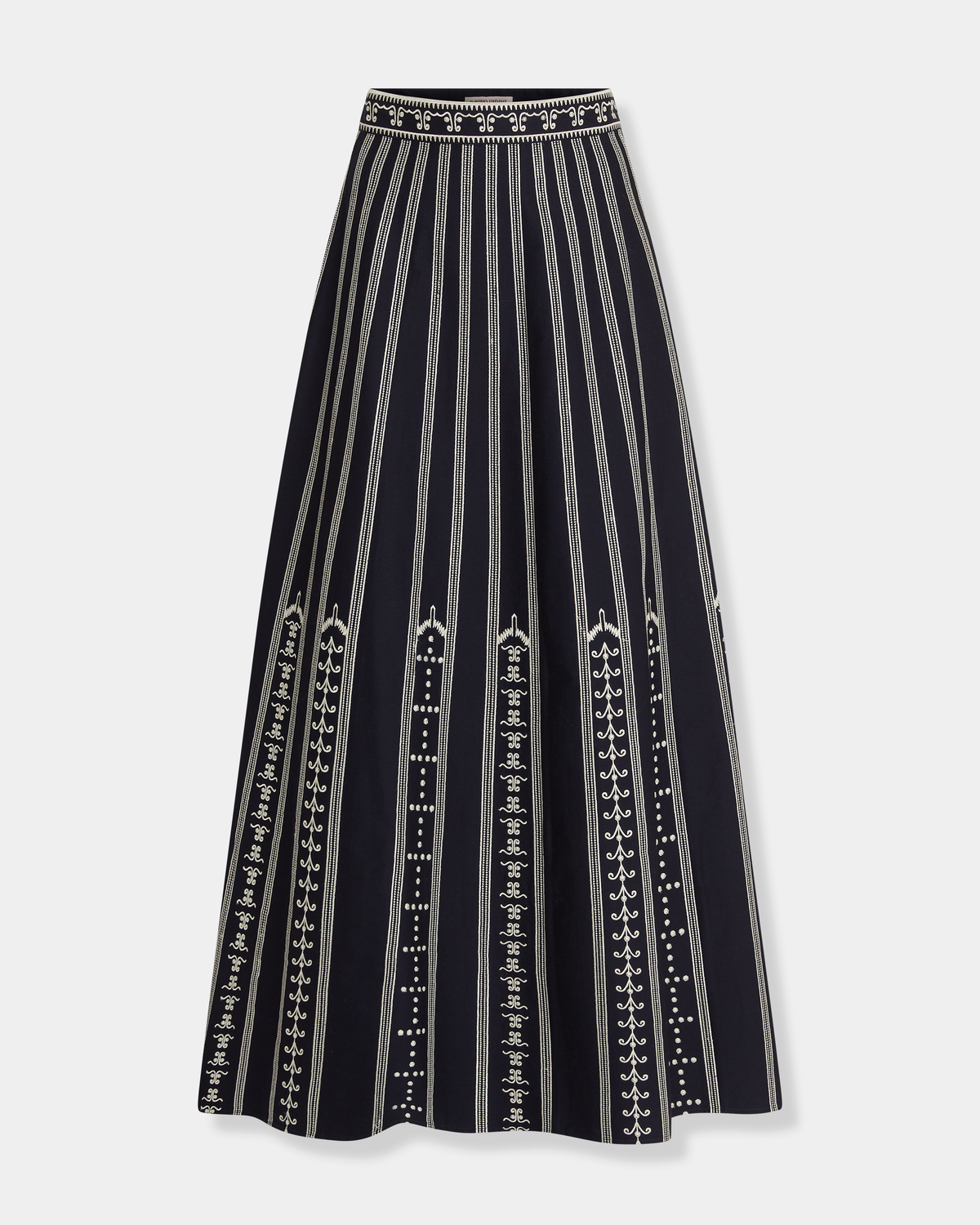 Camille Skirt with Greek Mask Embroidery