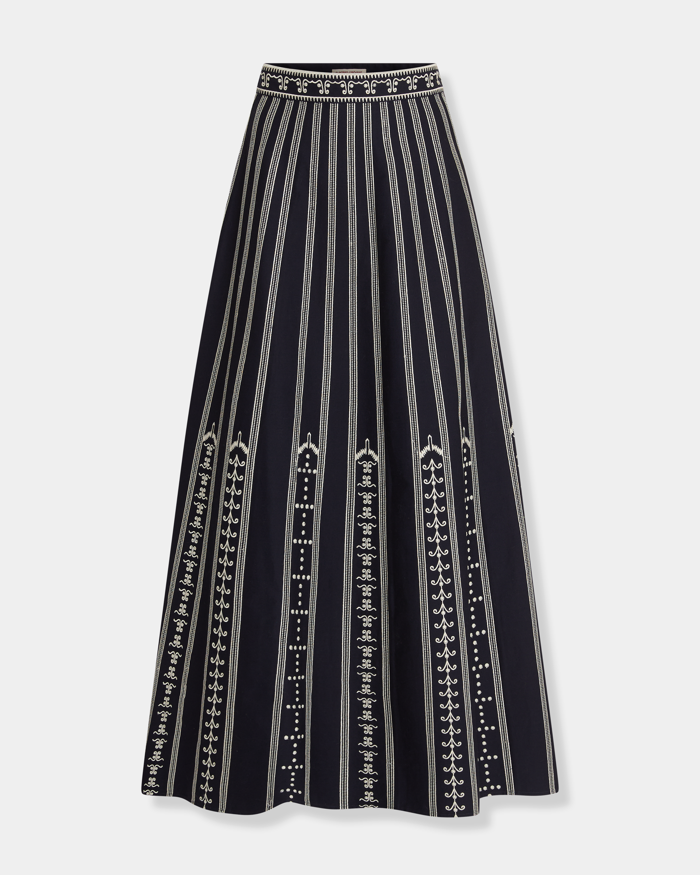 Camille Skirt with Greek Mask Embroidery