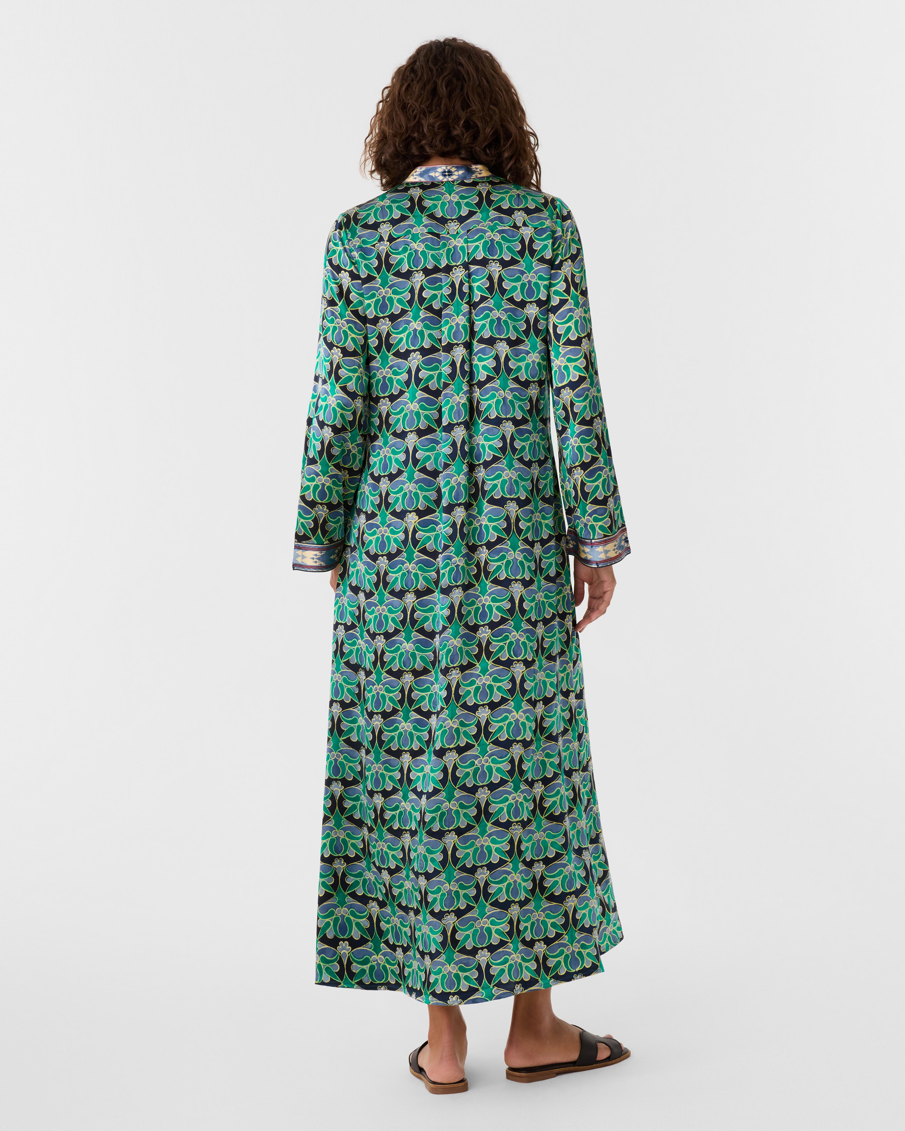Jenna Caftan in Jewelry Block Print