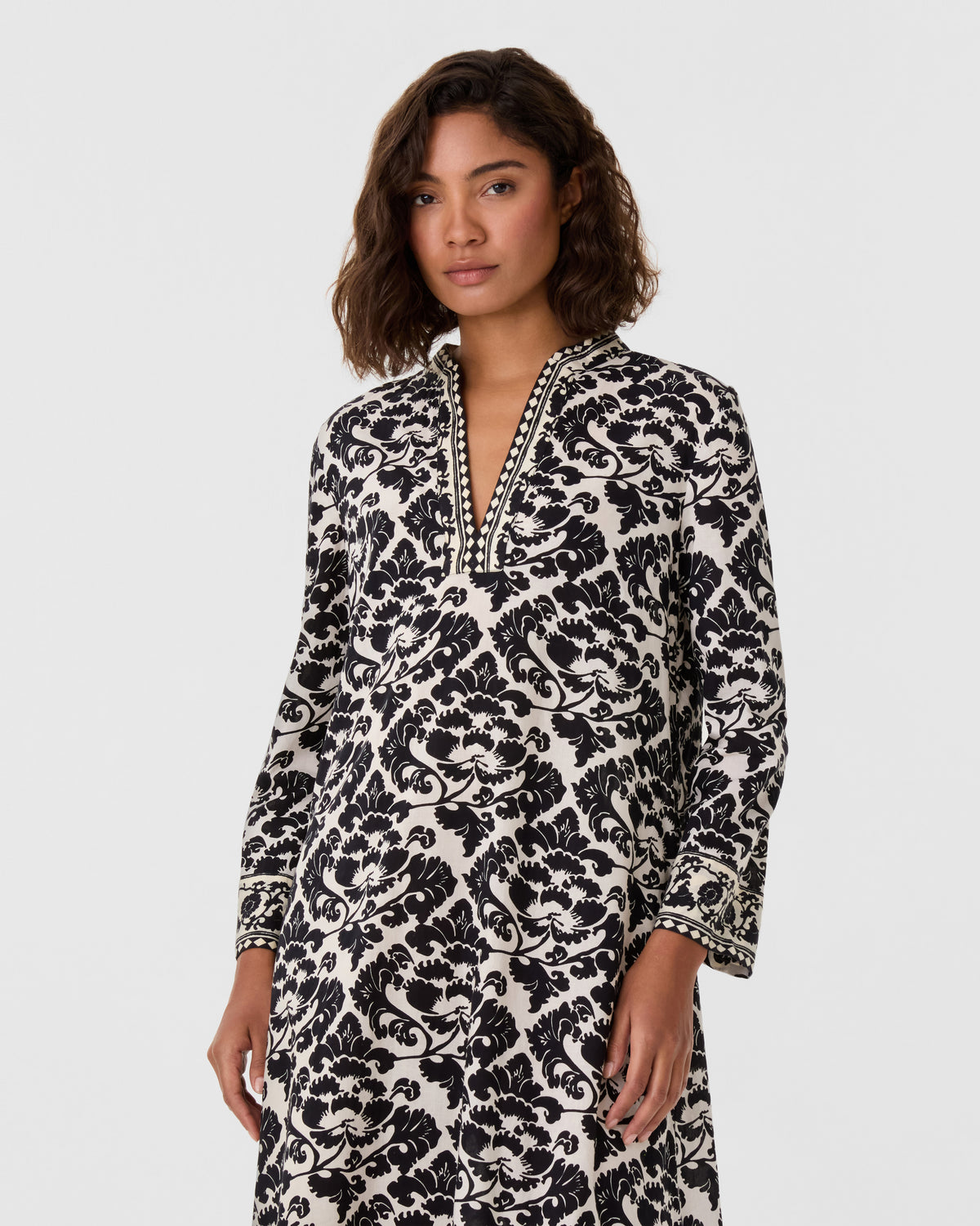 Giada Caftan in Lotus Flower Print