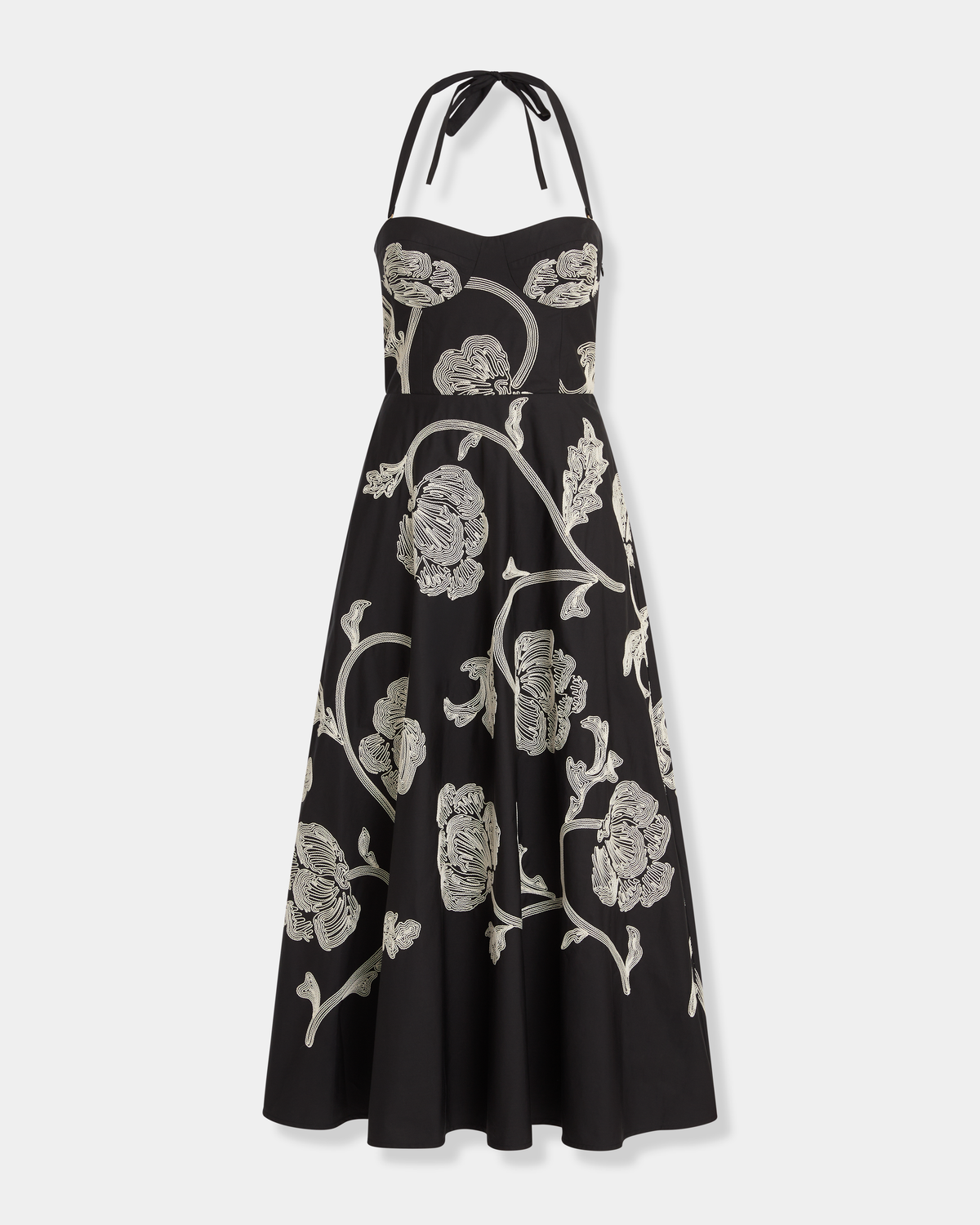 Lotty Dress with Peony Embroidery