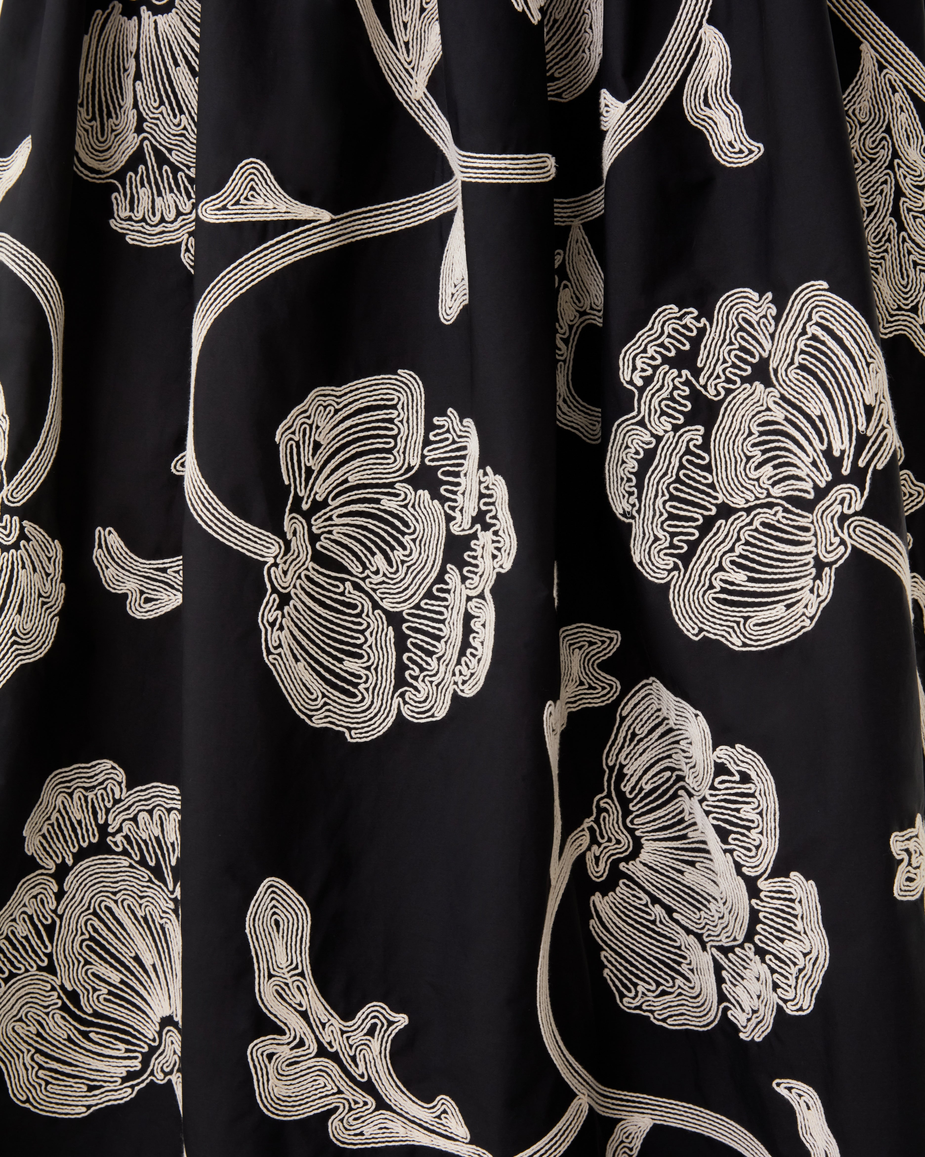 Ombretta Skirt with Peony Embroidery