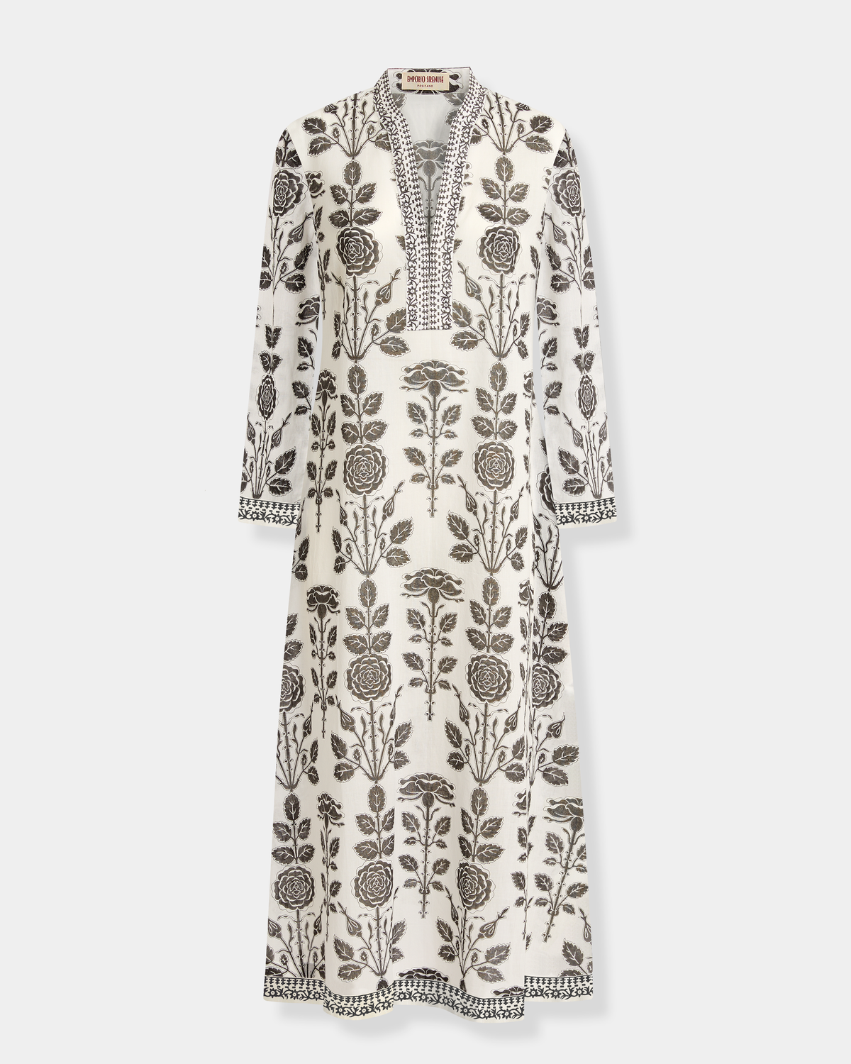 Jenna Caftan in Black Rose Print