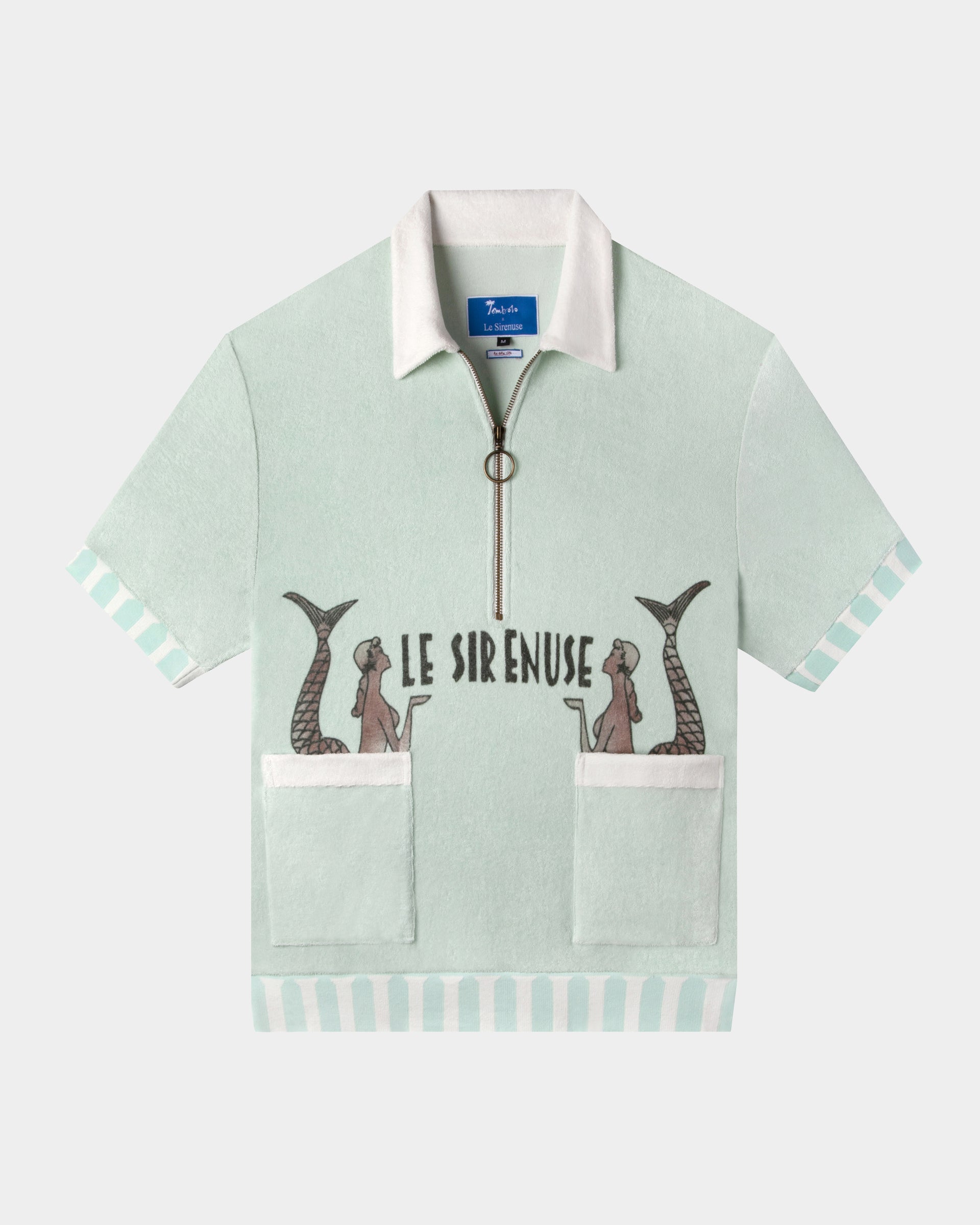 'Le Sirenuse' Half-Zip Cabana Mint