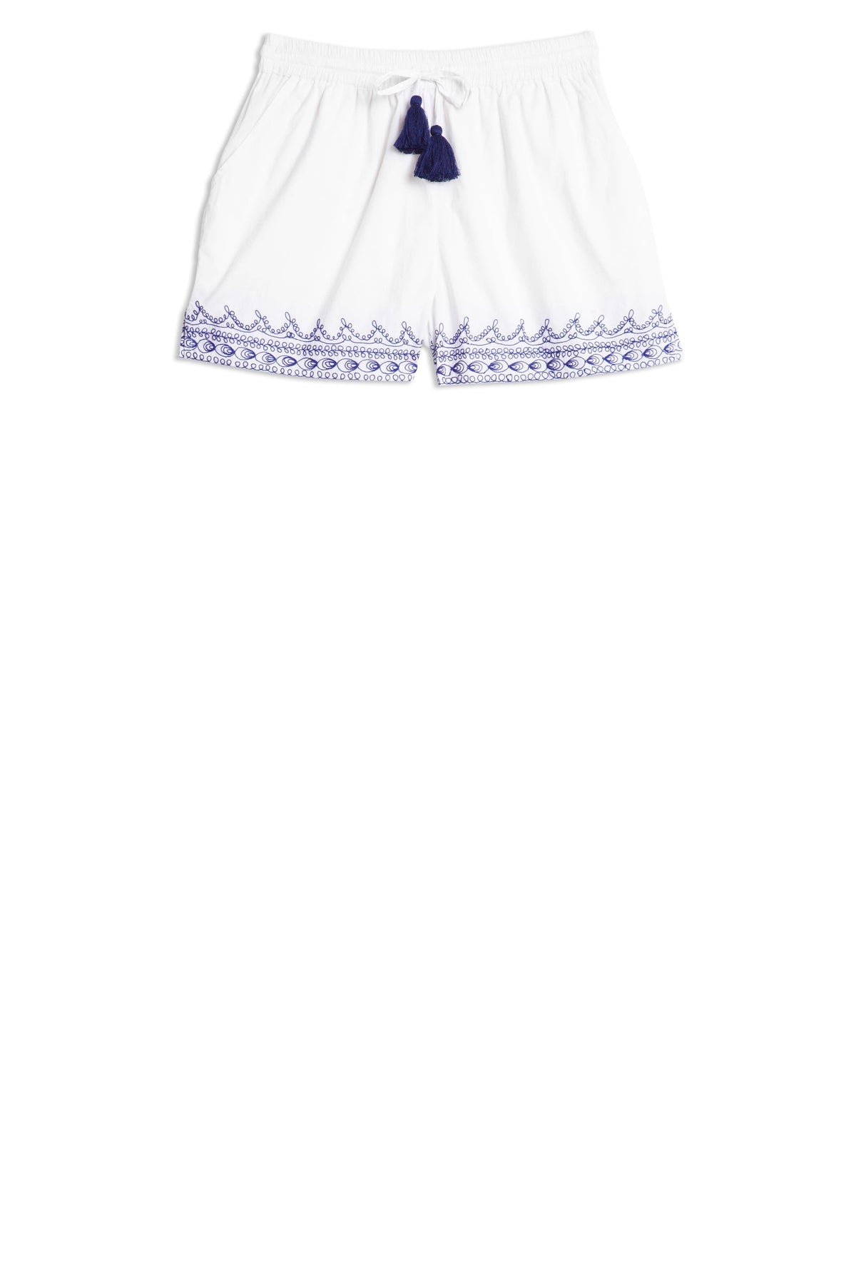 Milly Franco'S Shorts White Blue Emb