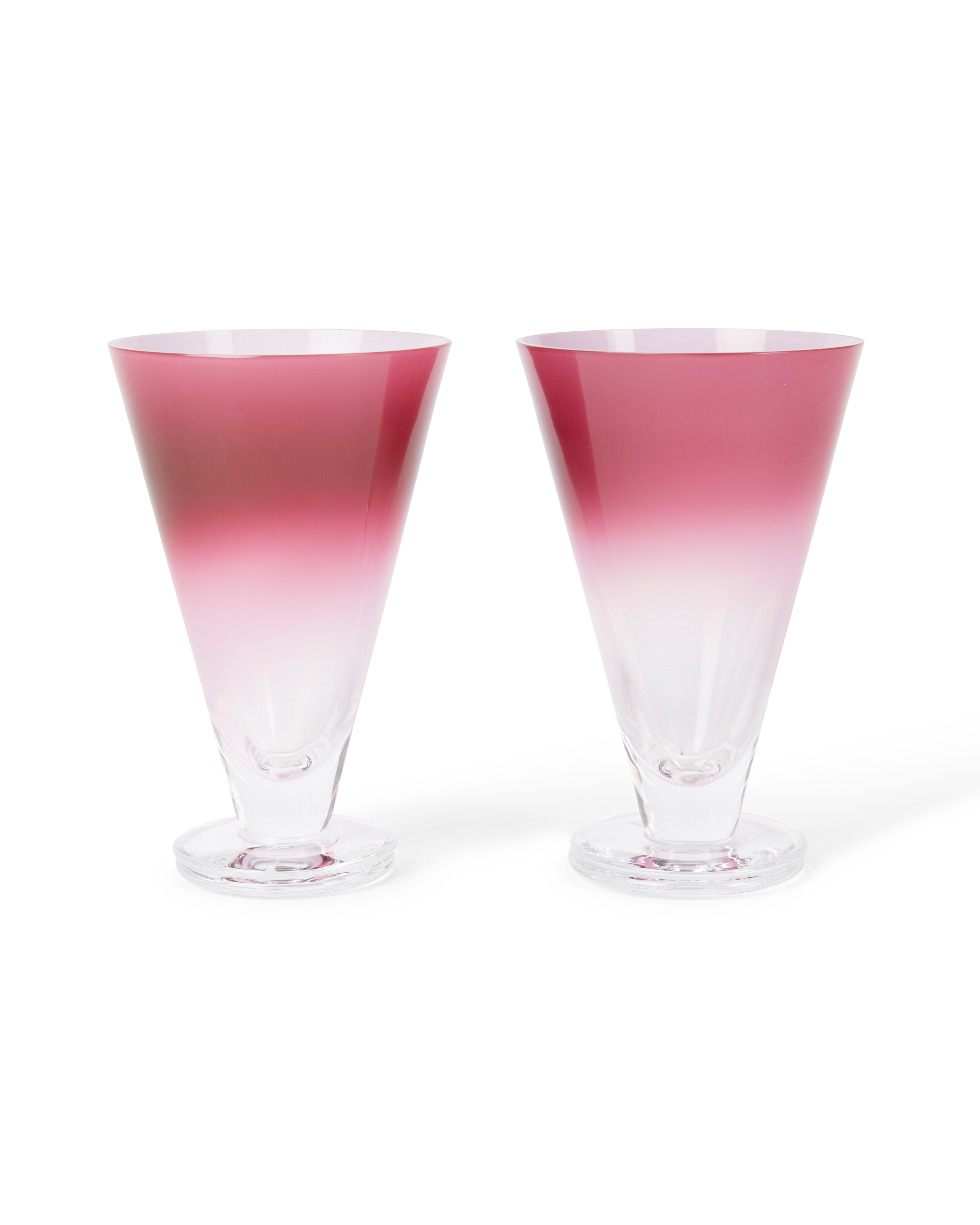 Large Gradient Stemmed Glass Set of 2