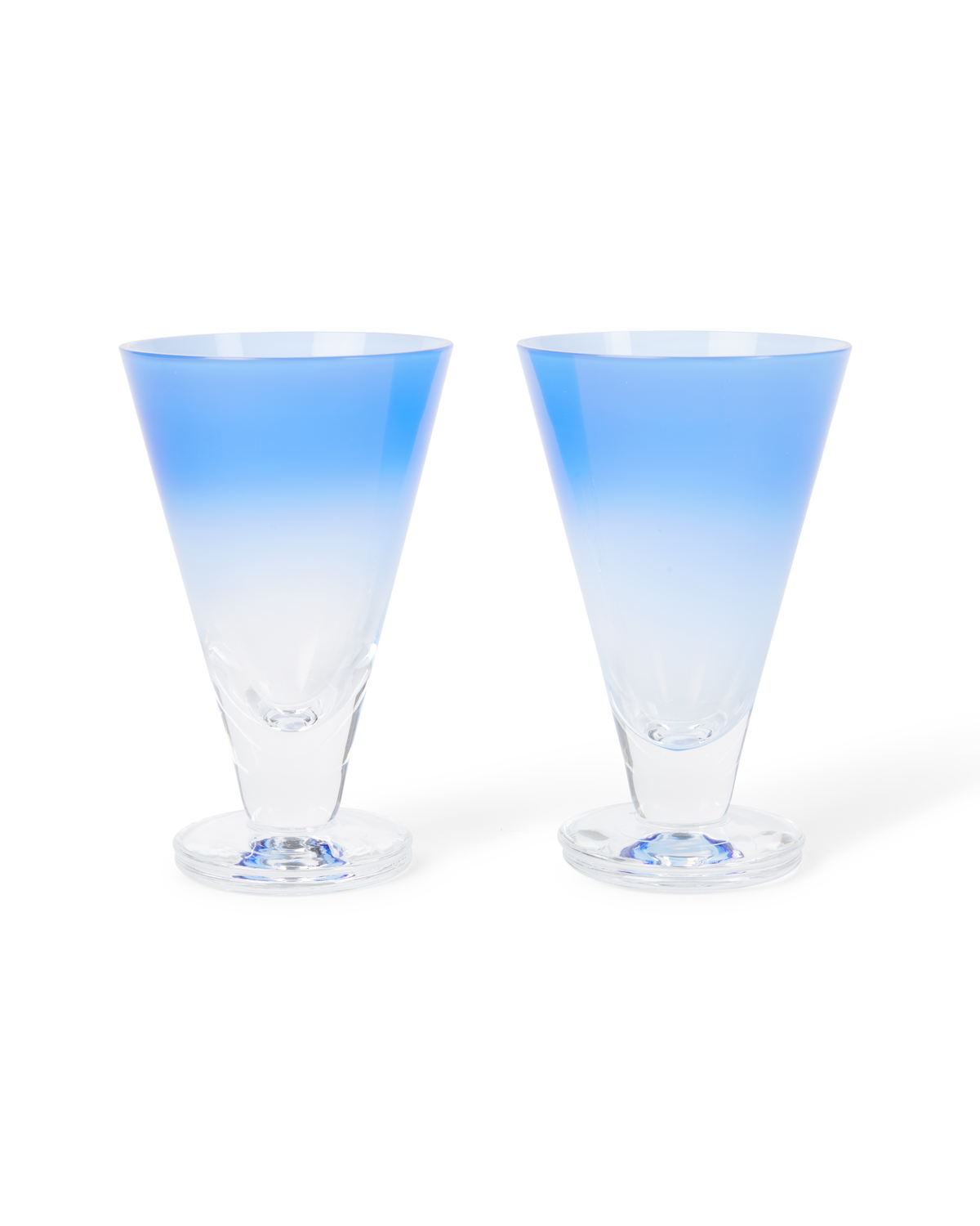 Large Gradient Stemmed Glass Set of 2