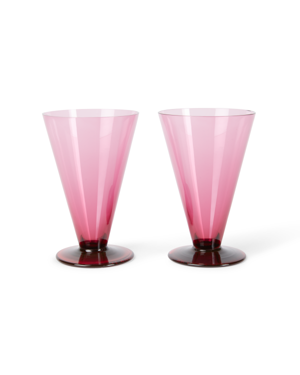 Small Coloured Stemmed Glass Set of 2