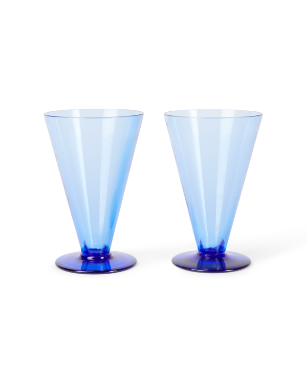 Small Coloured Stemmed Glass Set of 2