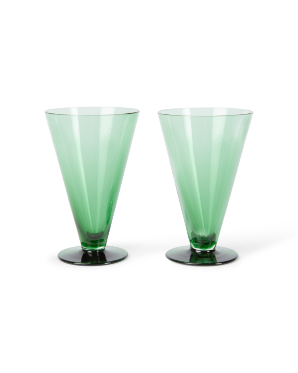 Small Coloured Stemmed Glass Set of 2