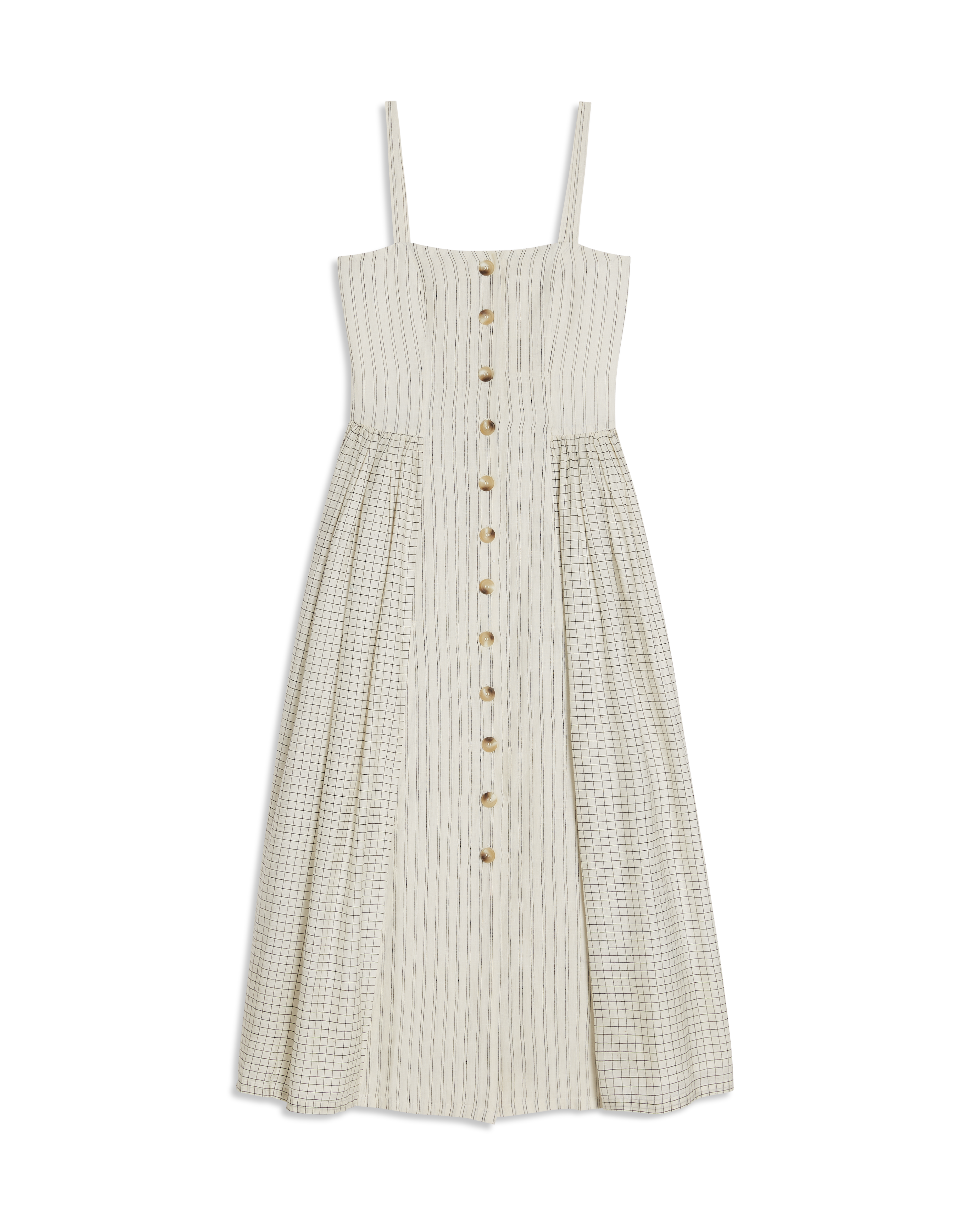 Sabina Checks & Stripes Dress