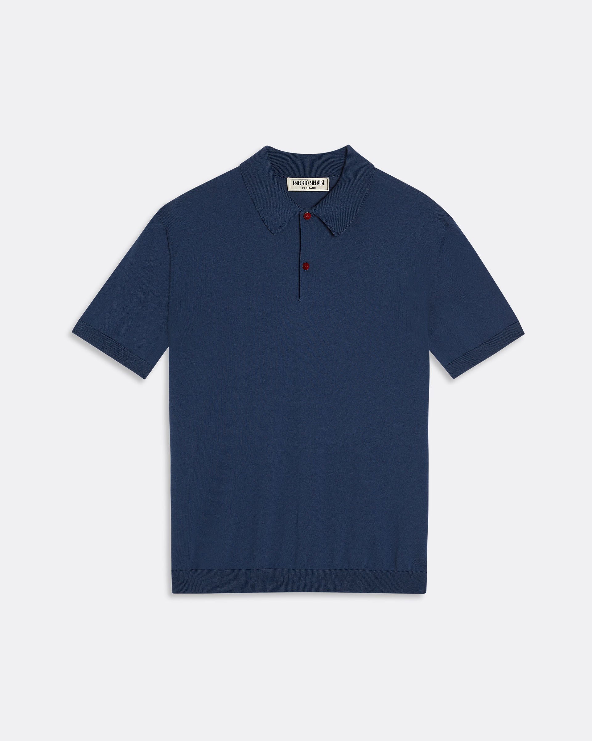 Knit Cotton Polo Shirt Blue Avio