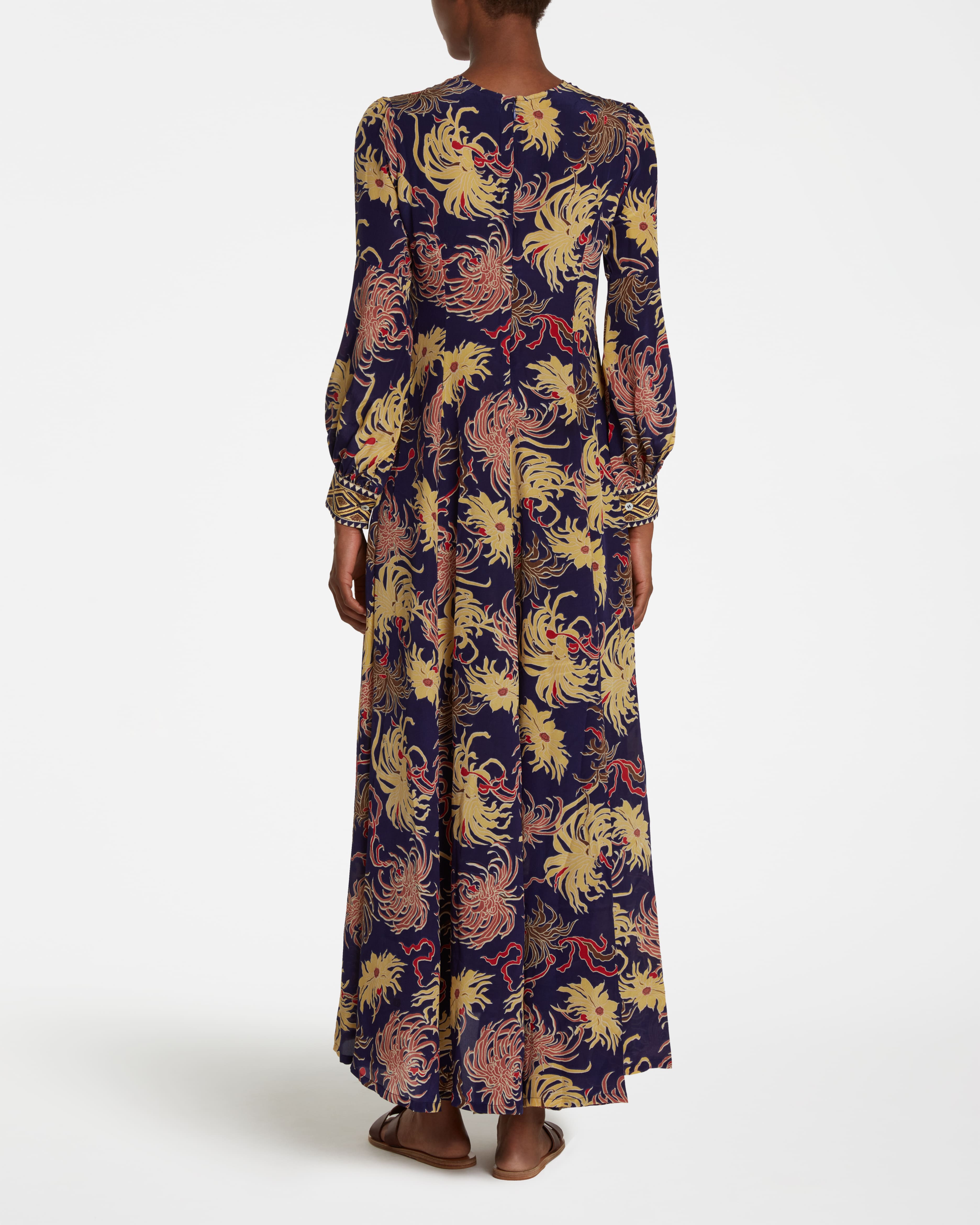 Clarissa Dress in China Flowers Silk