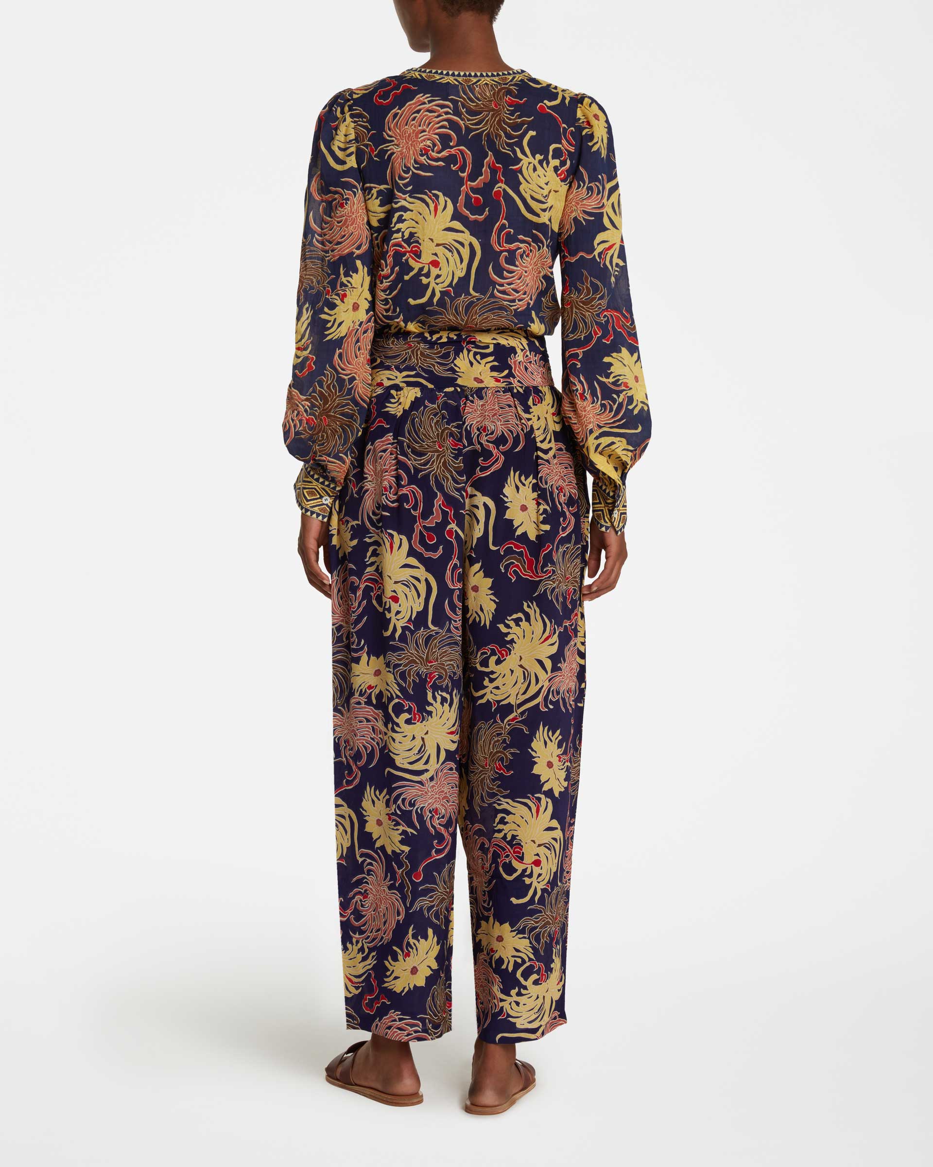 Levante Pants in Silk China Flowers