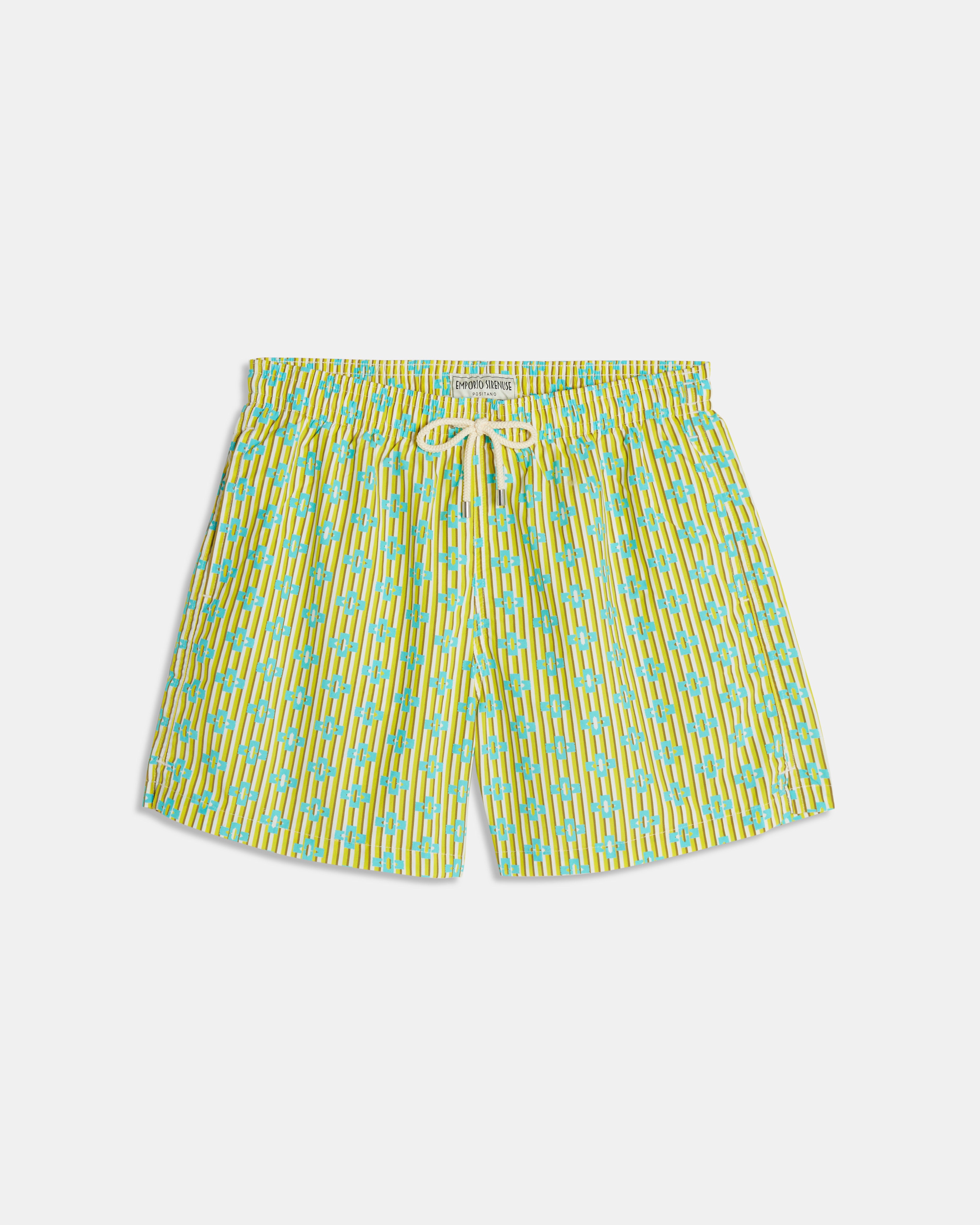 Lines & Crosses Swim Trunks