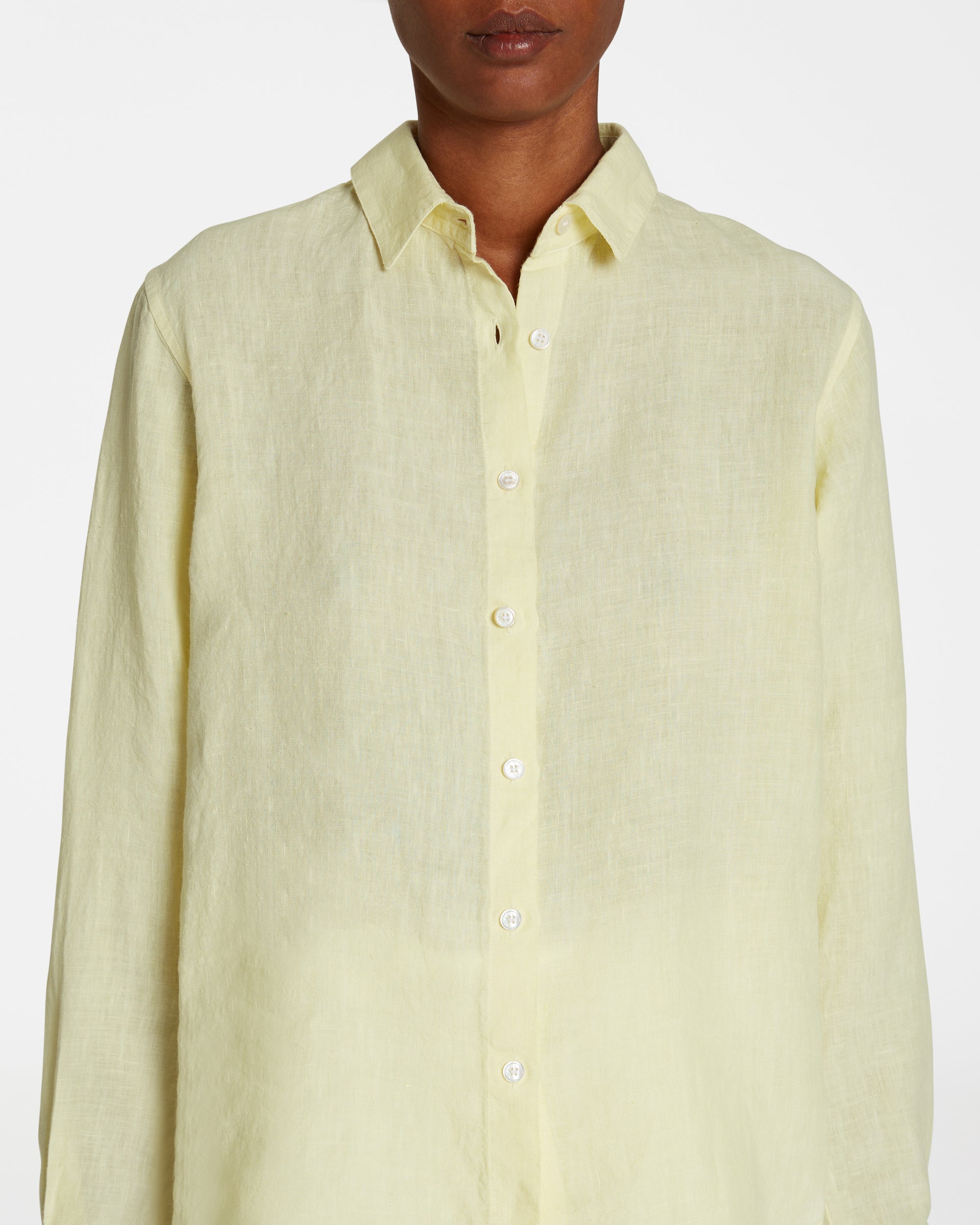 Light Wind Sparrow Shirt in Lime Linen