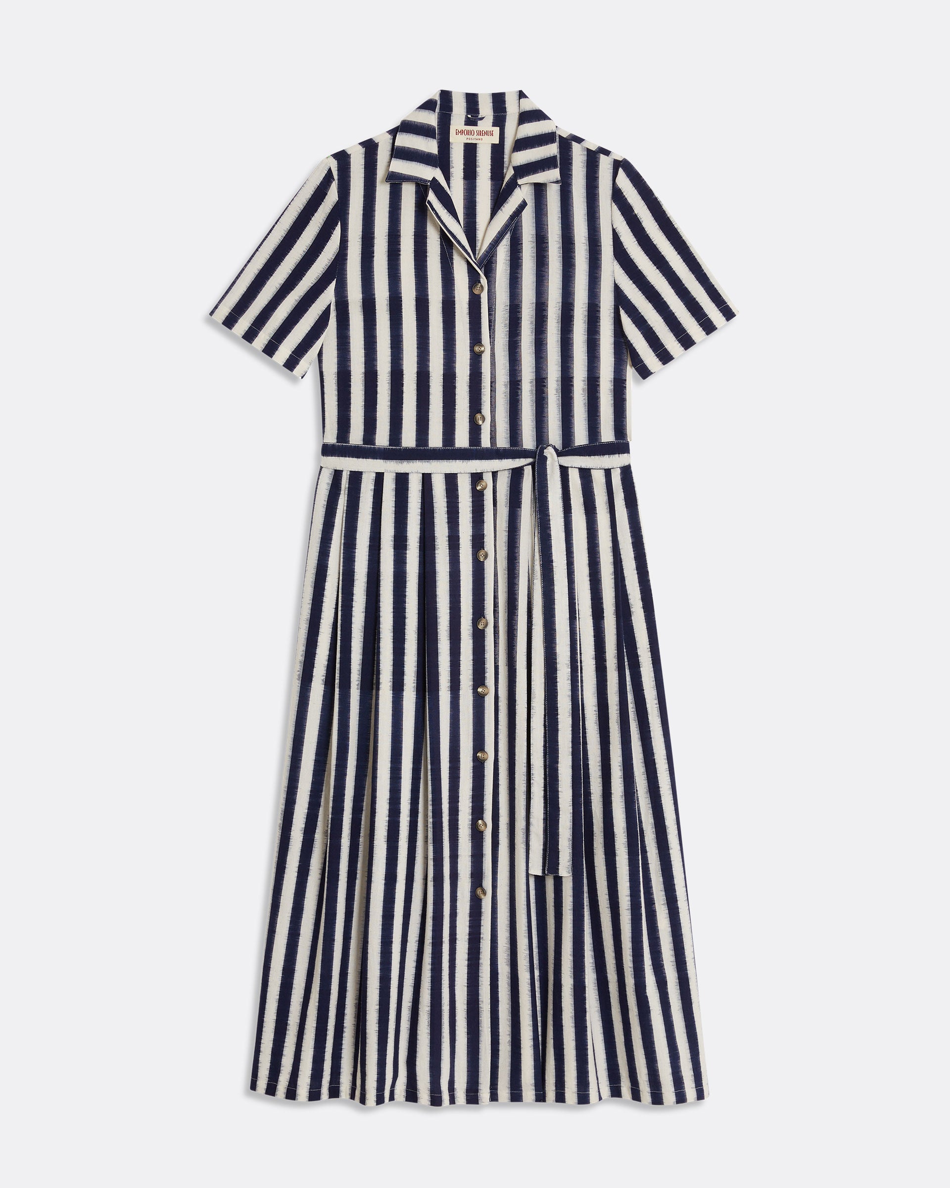 Claudia Dress in Ikat Stripes