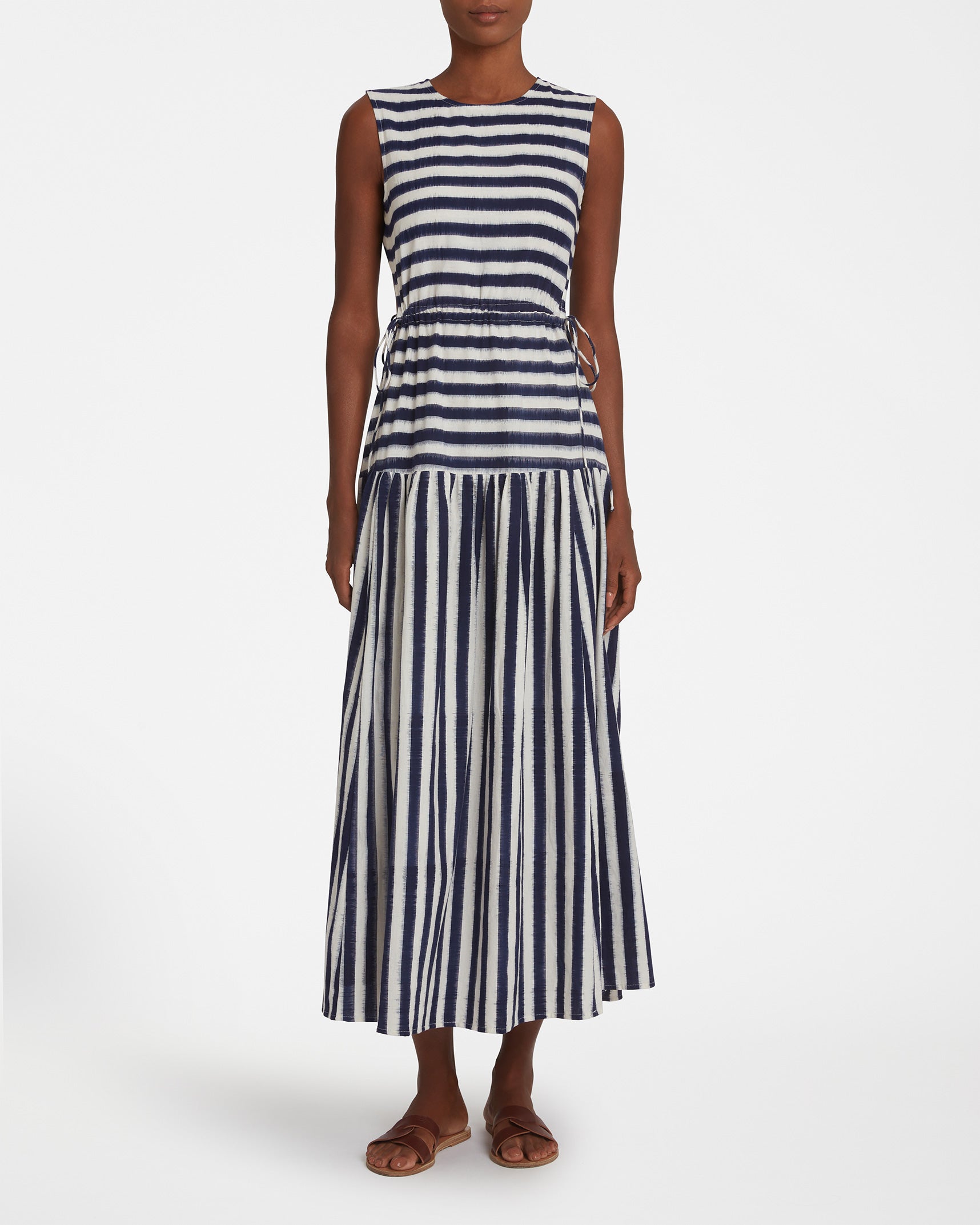 Pulcheria Dress in Ikat Stripes